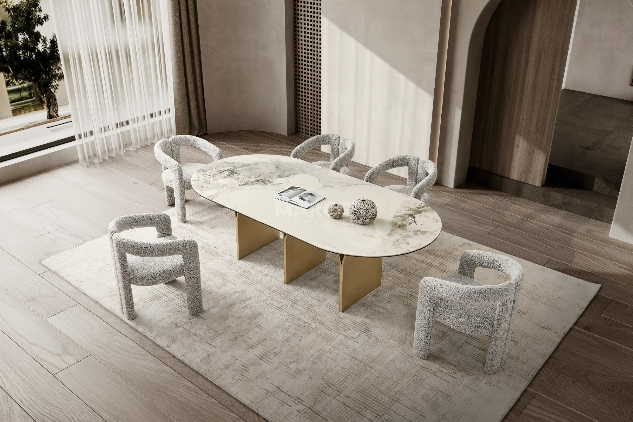 Dublin Sintered Stone Top Dining Table - Image 4