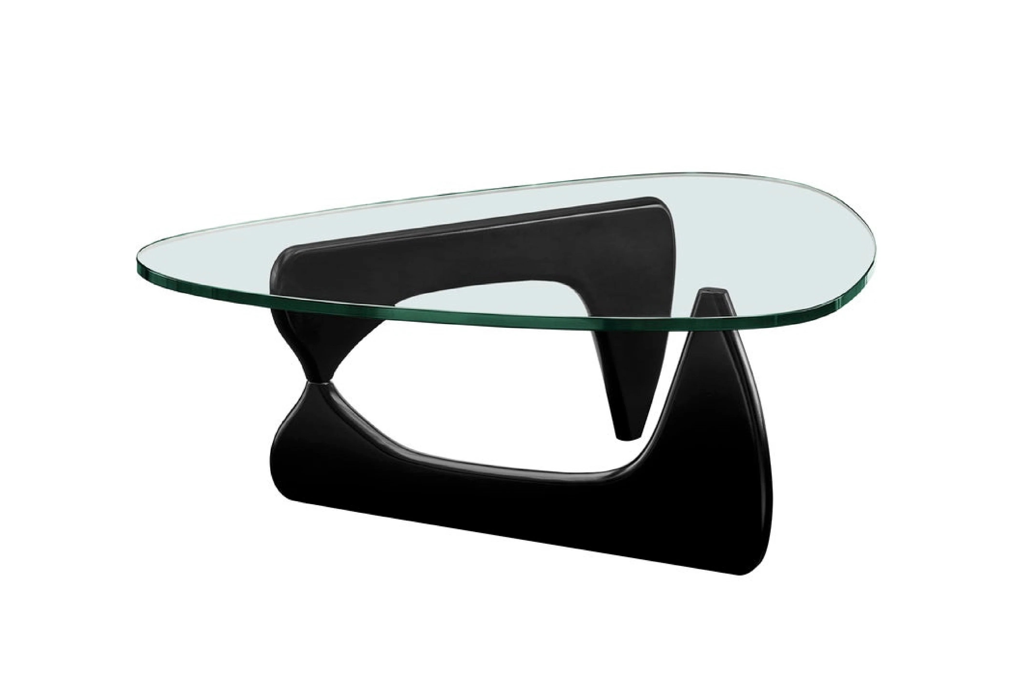 Noguchi Coffee Table with 15mm Tempered Glass Top and Ash Wood Legs in Black - Image 11