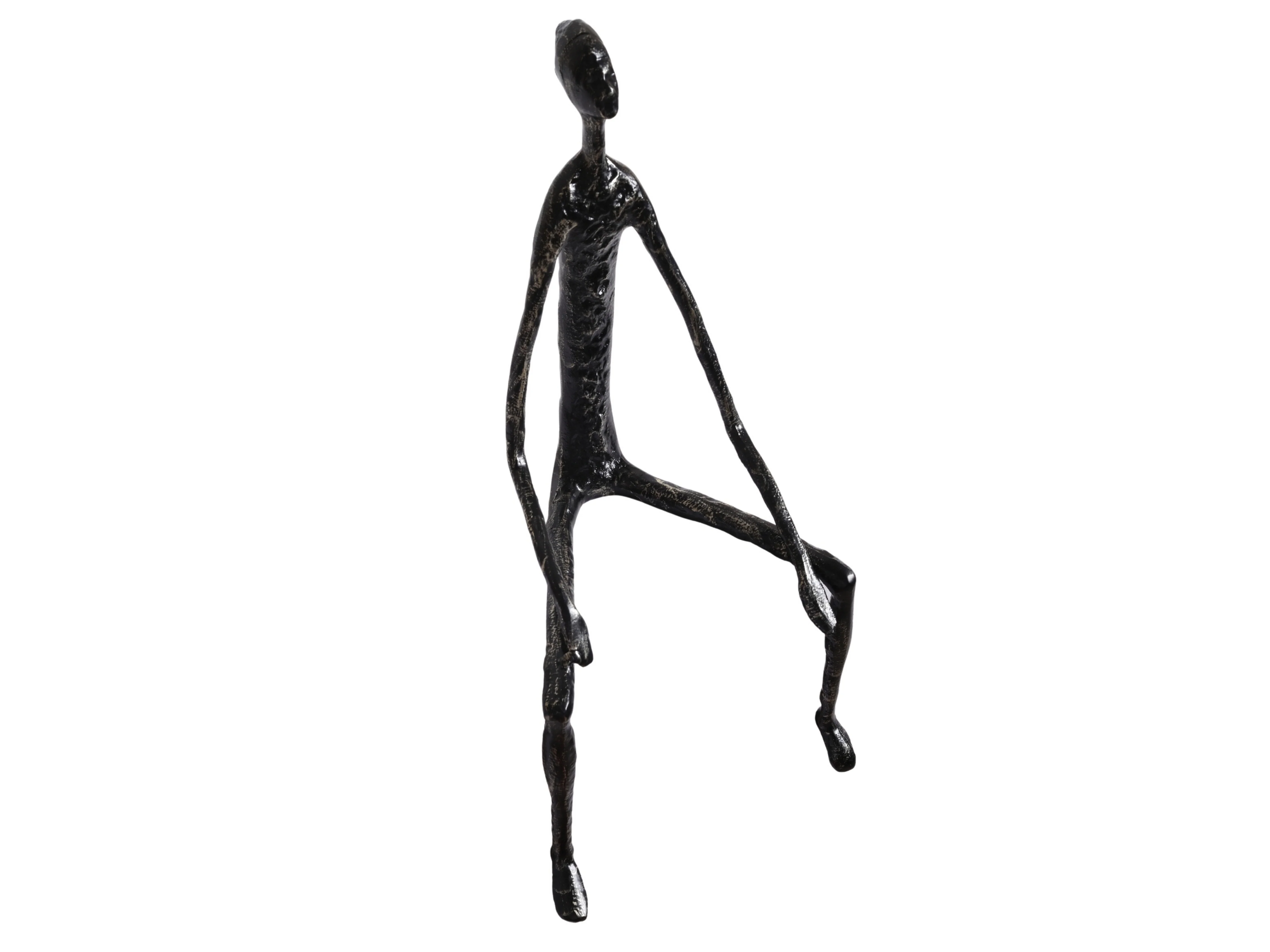 Nordic Black & Gold Sitting Figure Sculpture – Metal Shelf Decor - Image 11