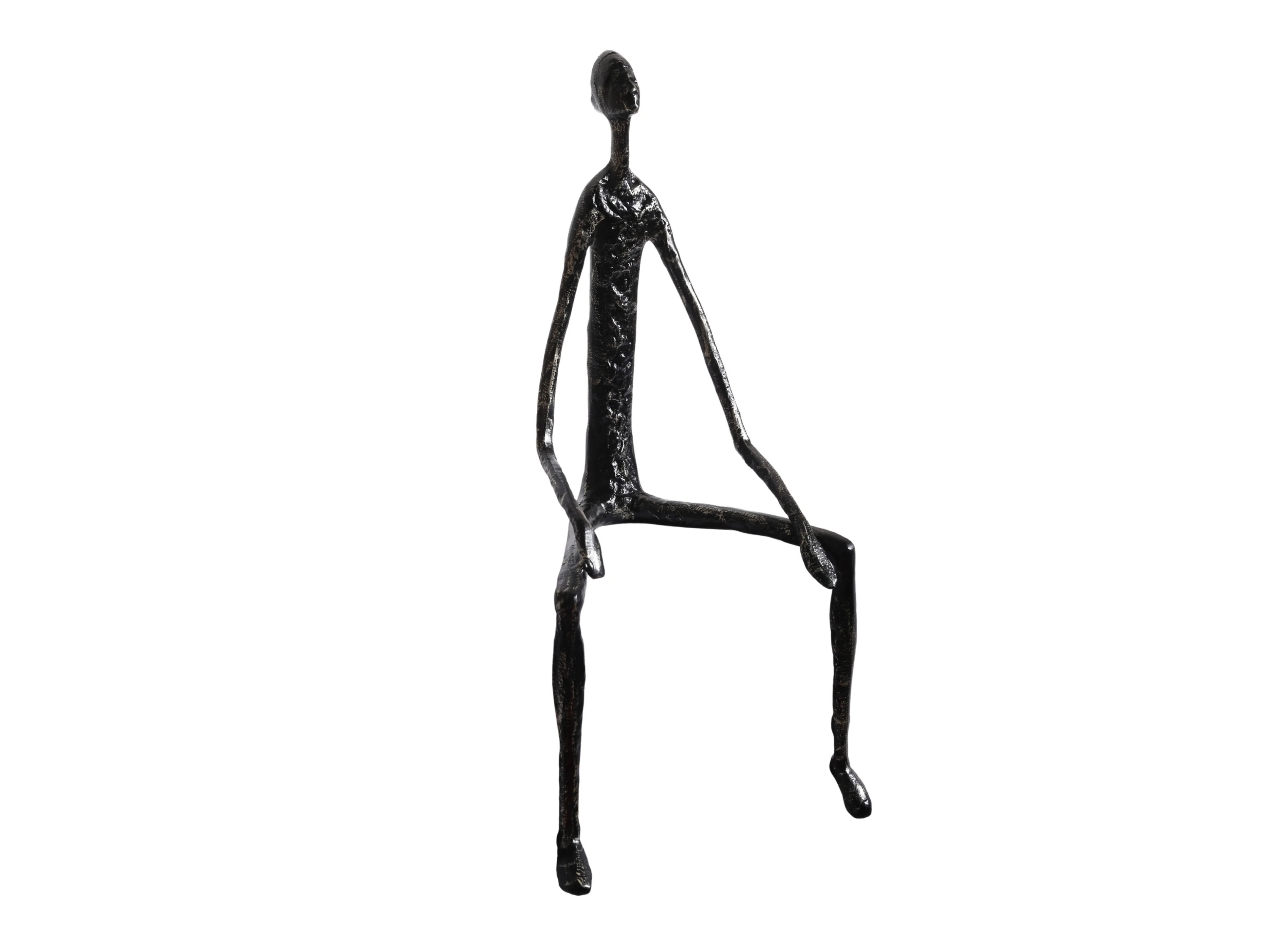 Nordic Black & Gold Sitting Figure Sculpture – Metal Shelf Decor - Image 12