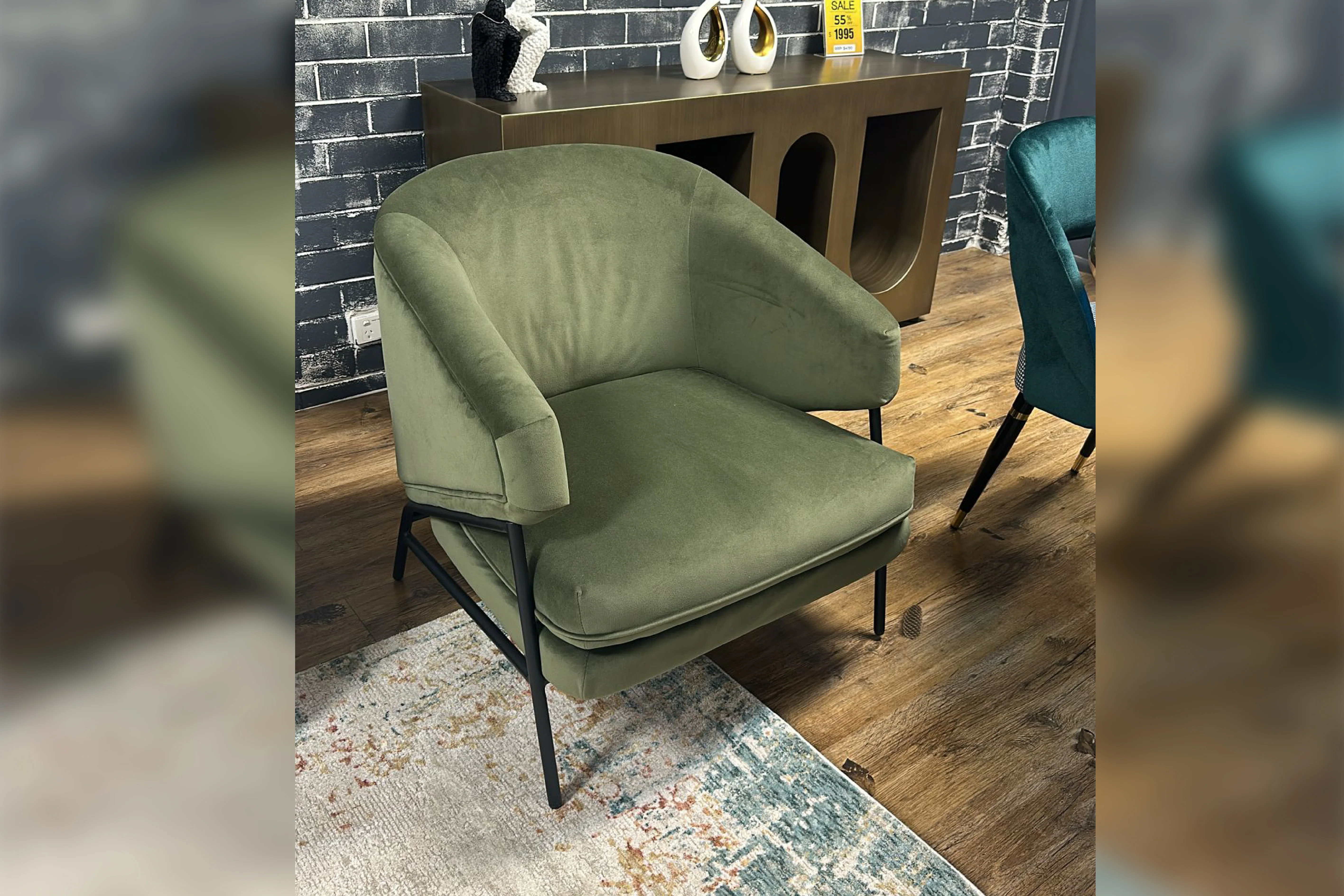 Ollie Velvet Occasional Chair – Modern Accent Chair - Image 10