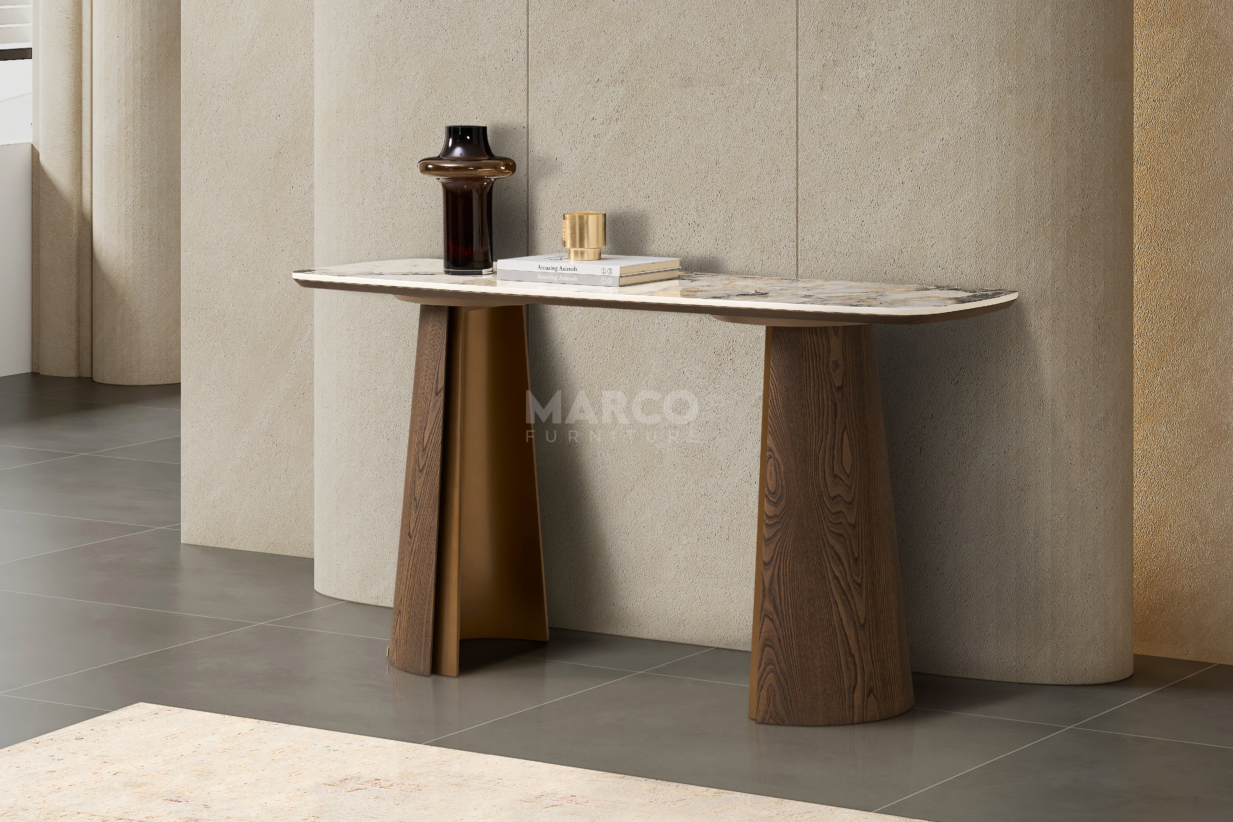 Olmo Fiorito Pandora Brown Sintered Stone Hallway Table - Image 3