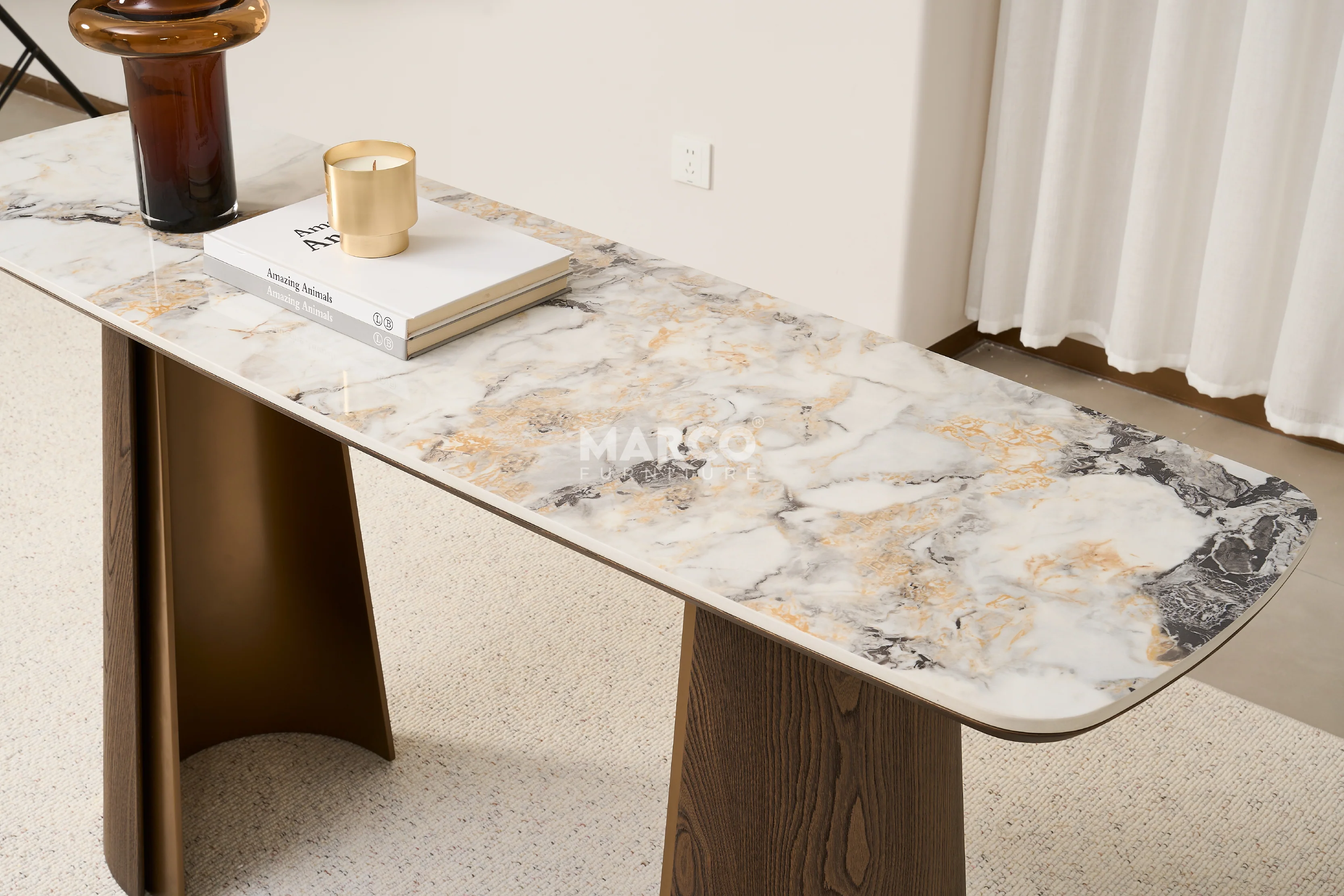 Olmo Fiorito Pandora Brown Sintered Stone Hallway Table - Image 4