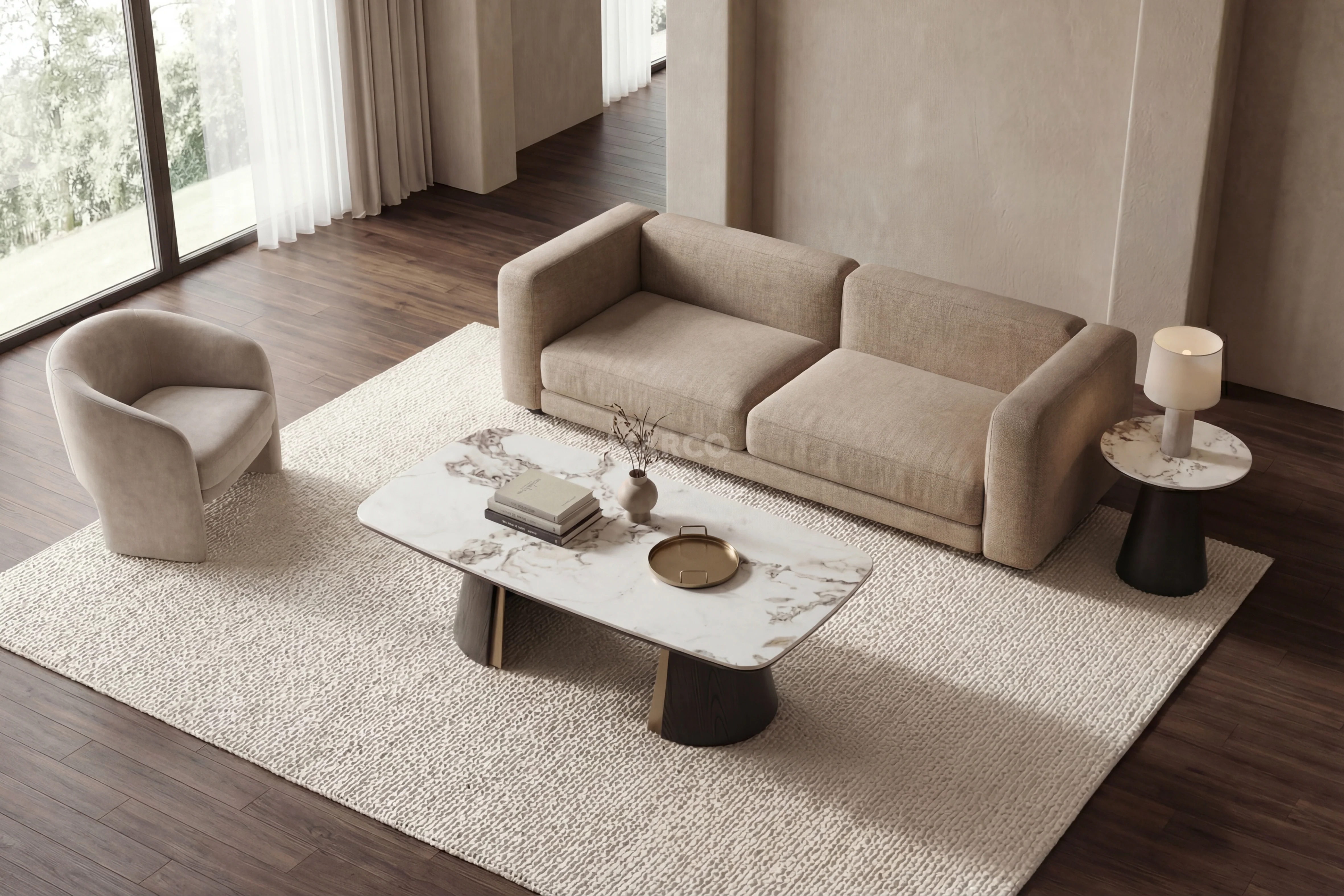 Olmo Fiorito Sintered Stone Coffee Table (Black) - Image 5