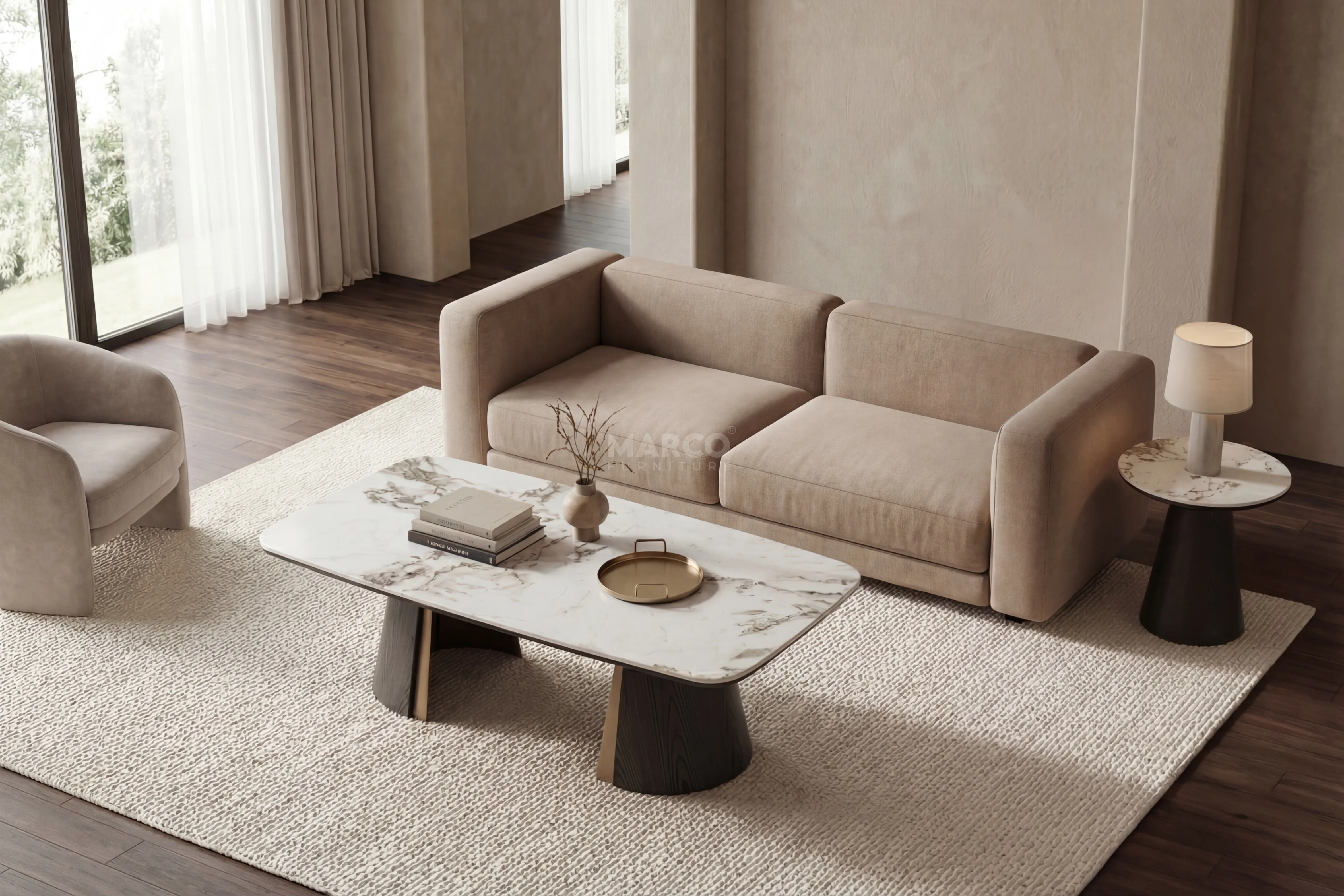 Olmo Fiorito Black Corner Table - Sintered Stone Side Table - Image 3