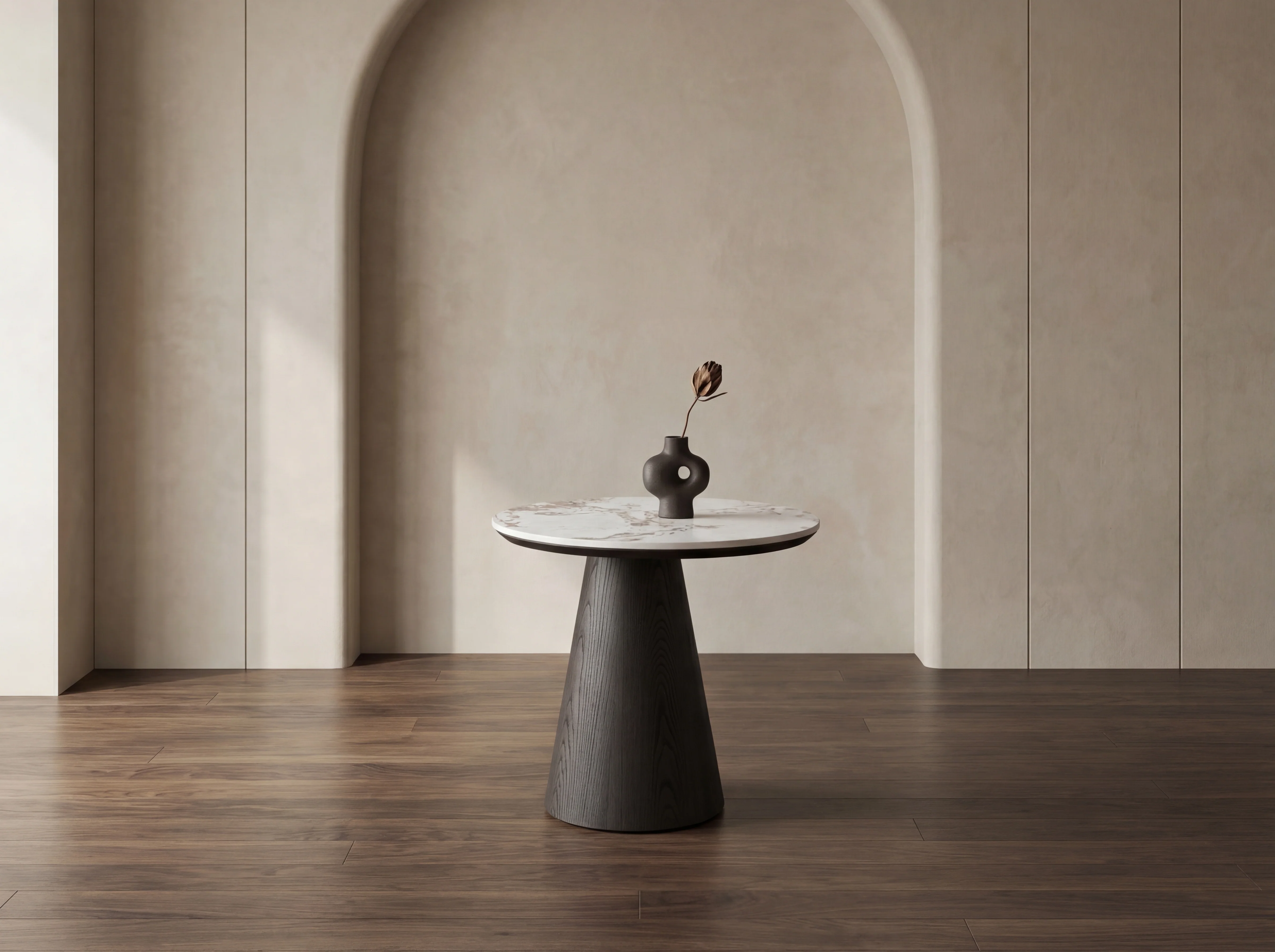 Olmo Fiorito Black Corner Table - Sintered Stone Side Table - Image 4