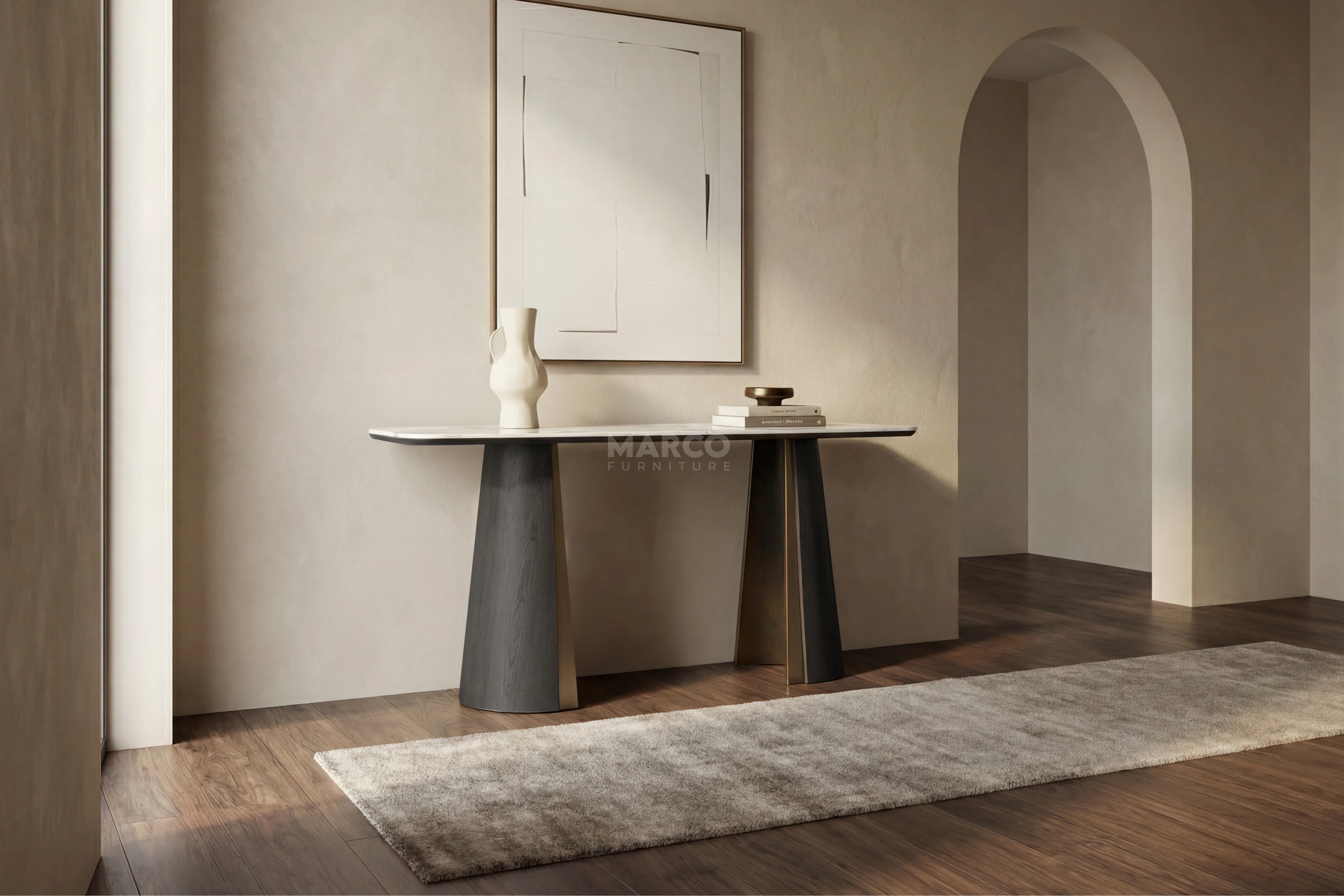 Olmo Fiorito Sintered Stone Hallway Table (Black) - Image 3