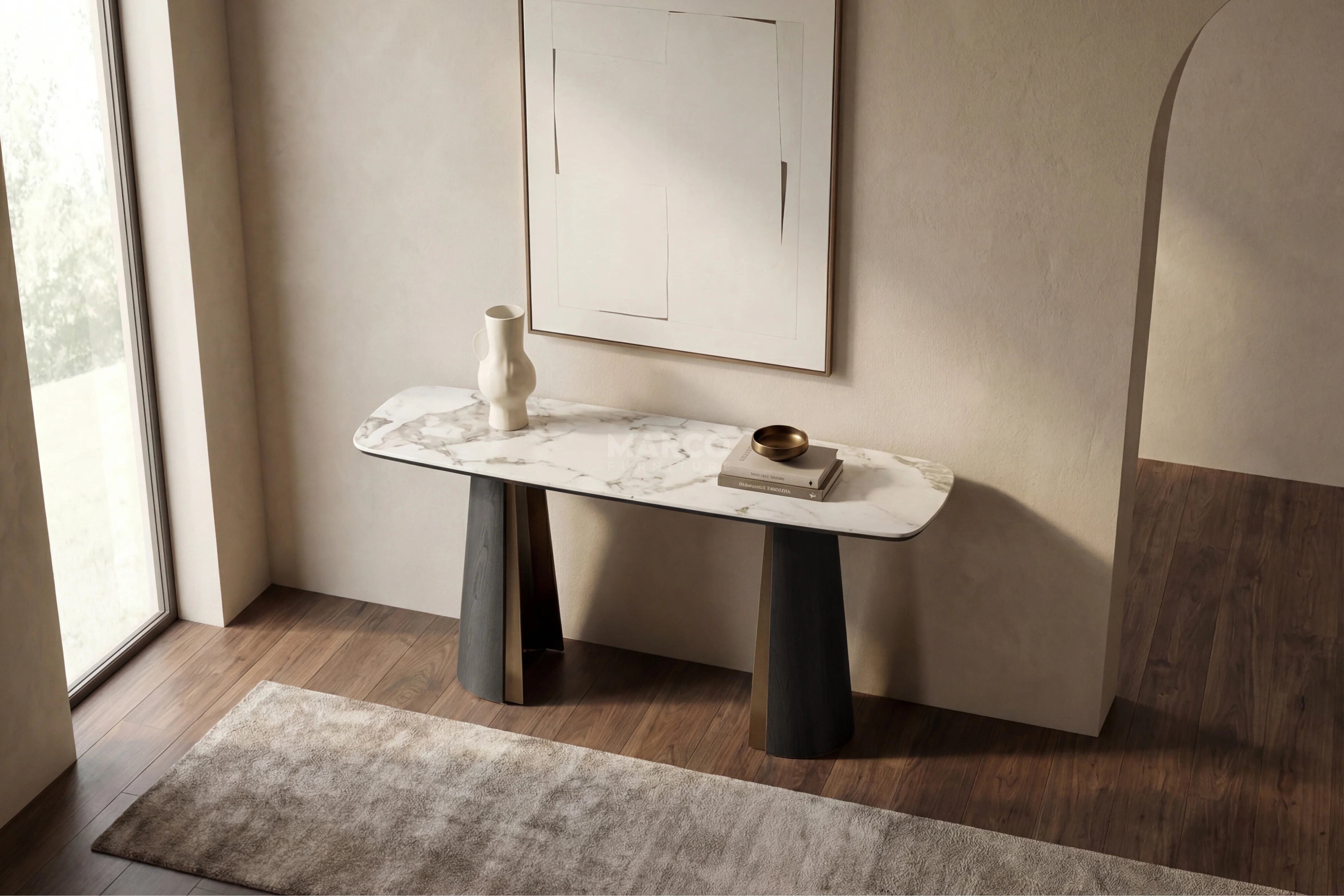Olmo Fiorito Sintered Stone Hallway Table (Black) - Image 4