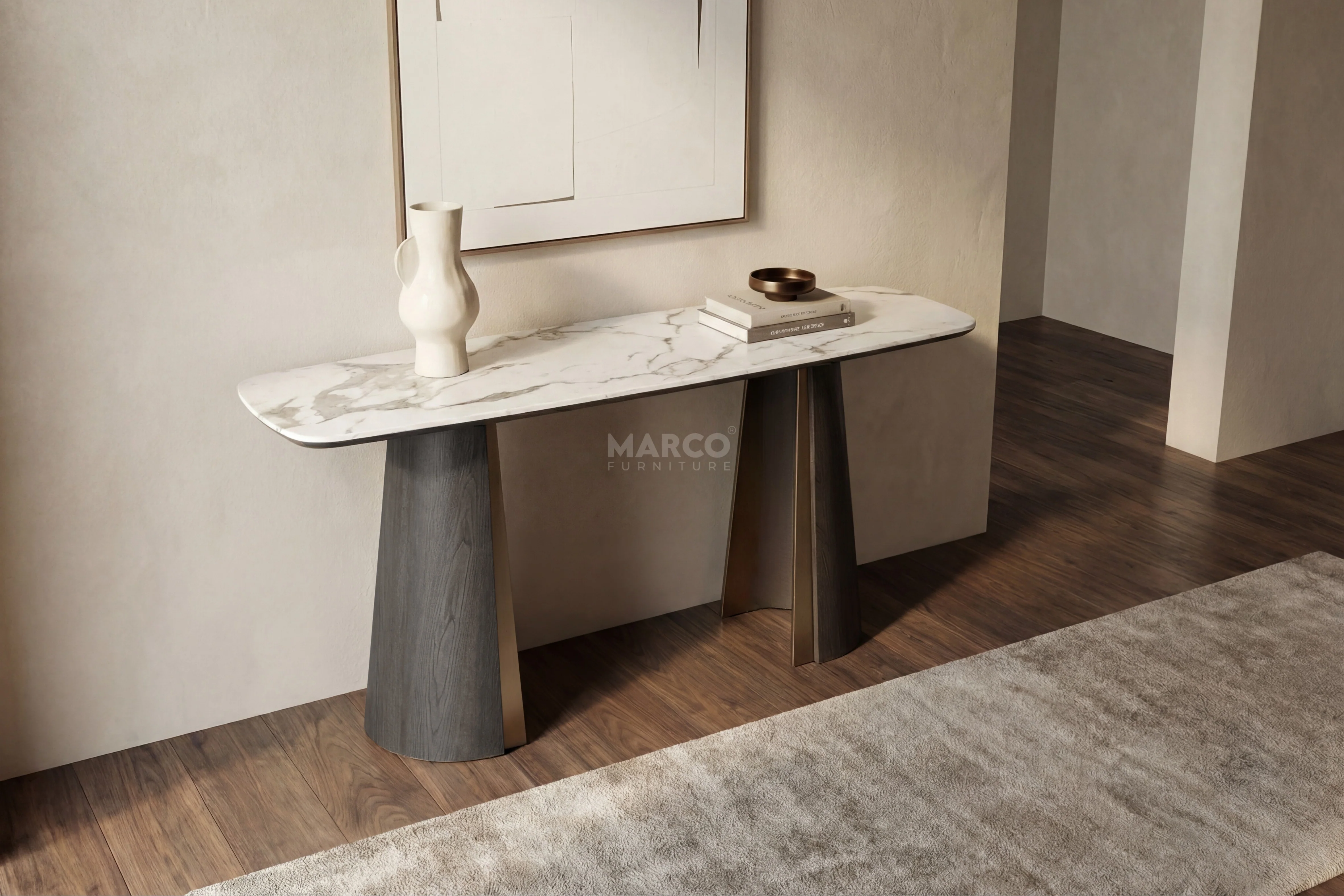Olmo Fiorito Sintered Stone Hallway Table (Black) - Image 5