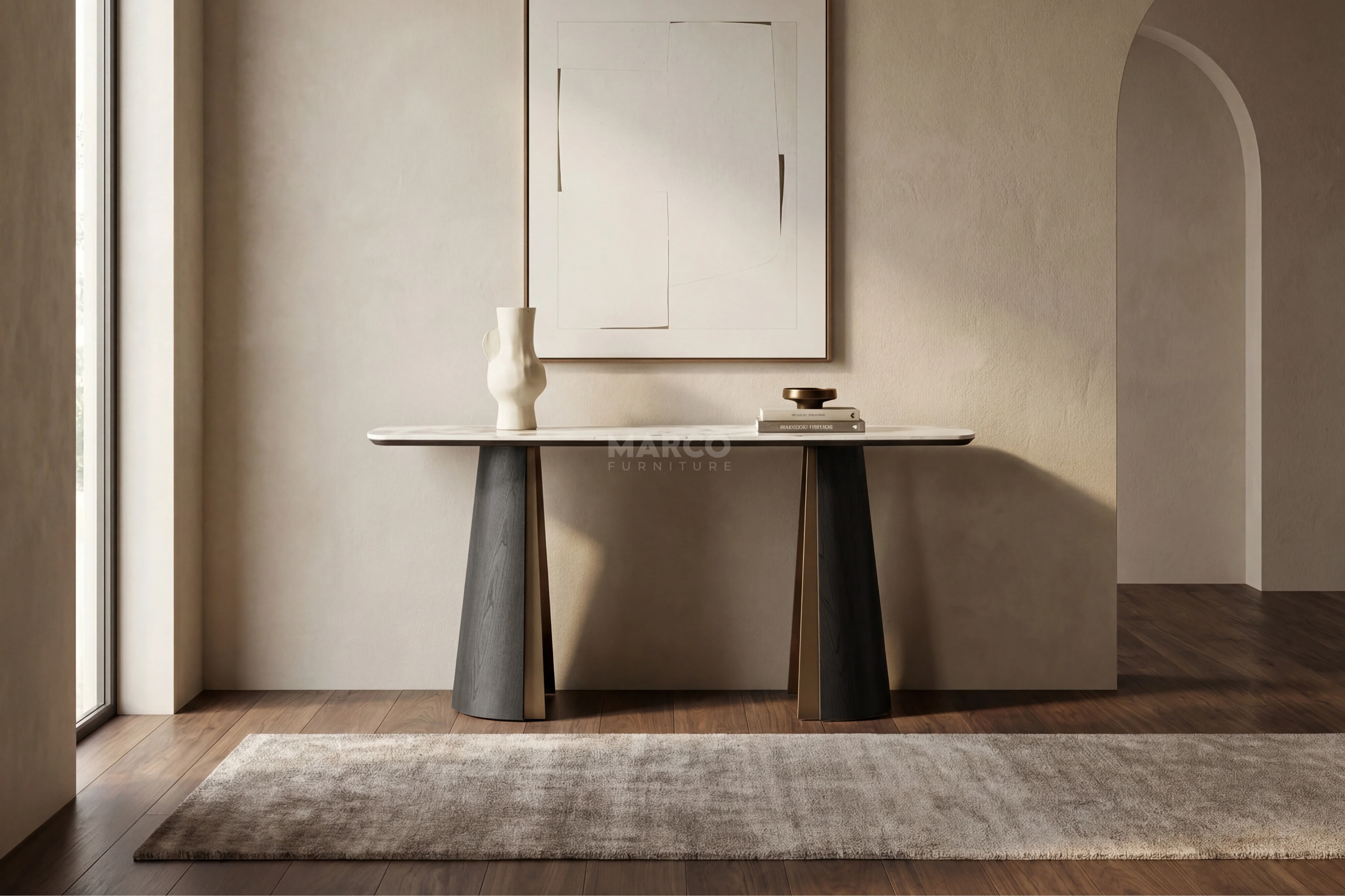 Olmo Fiorito Sintered Stone Hallway Table (Black) - Image 6