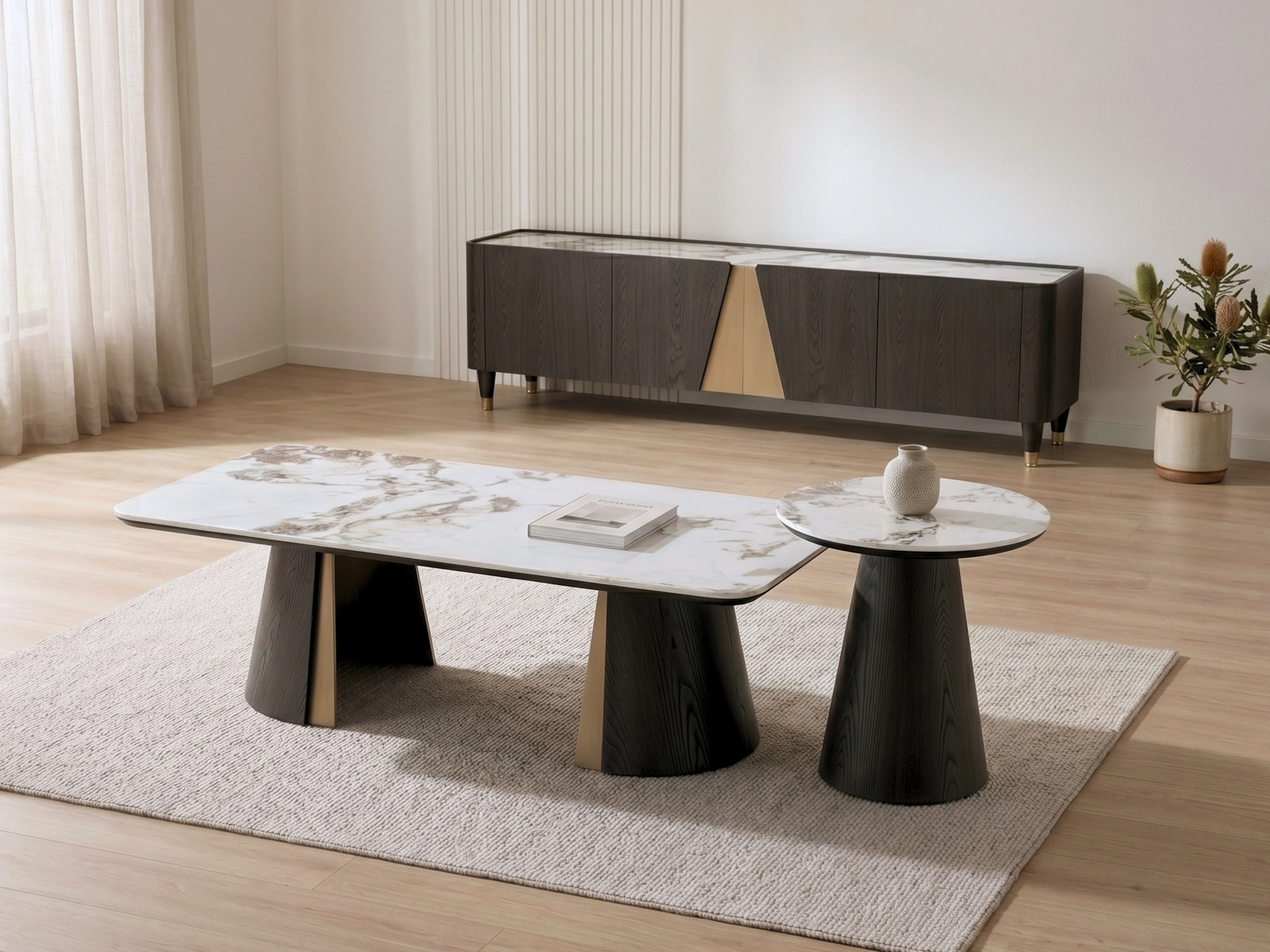 Olmo Fiorito Sintered Stone TV Unit (Black)