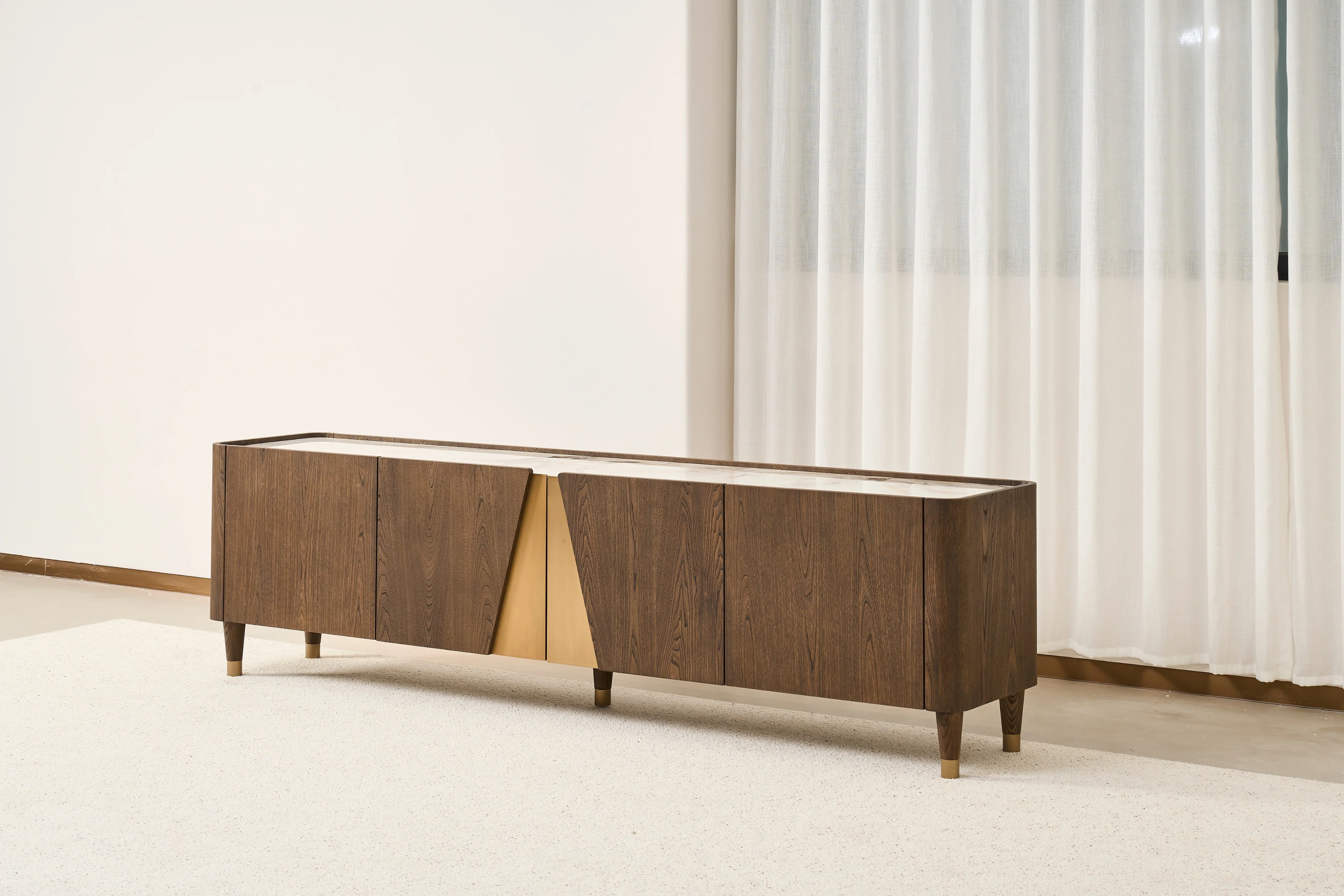 Olmo Fiorito TV Unit with Storage - Pandora Sintered Stone Top - Image 6