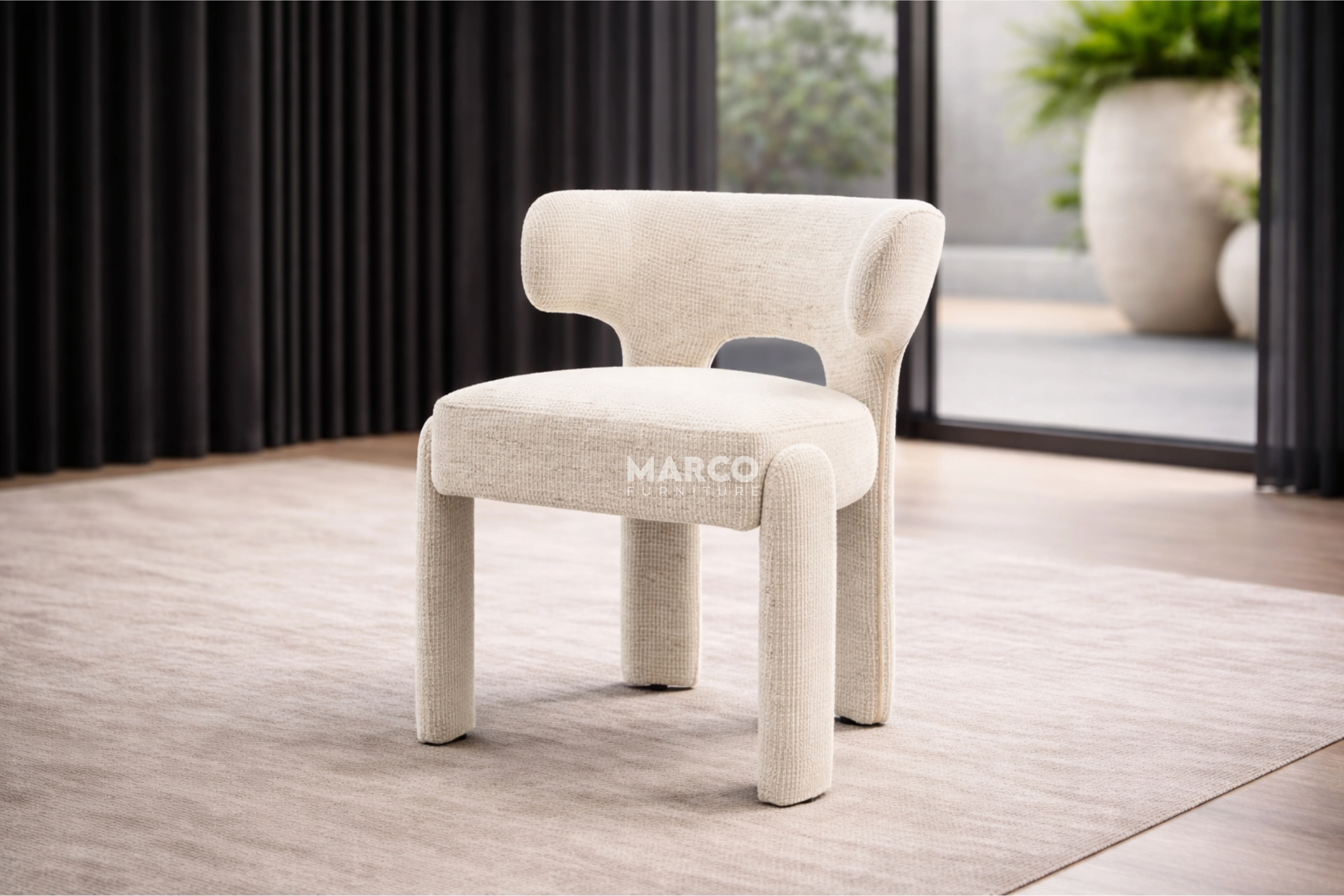 Orlen Woven Fabric Dining Chair - Image 2