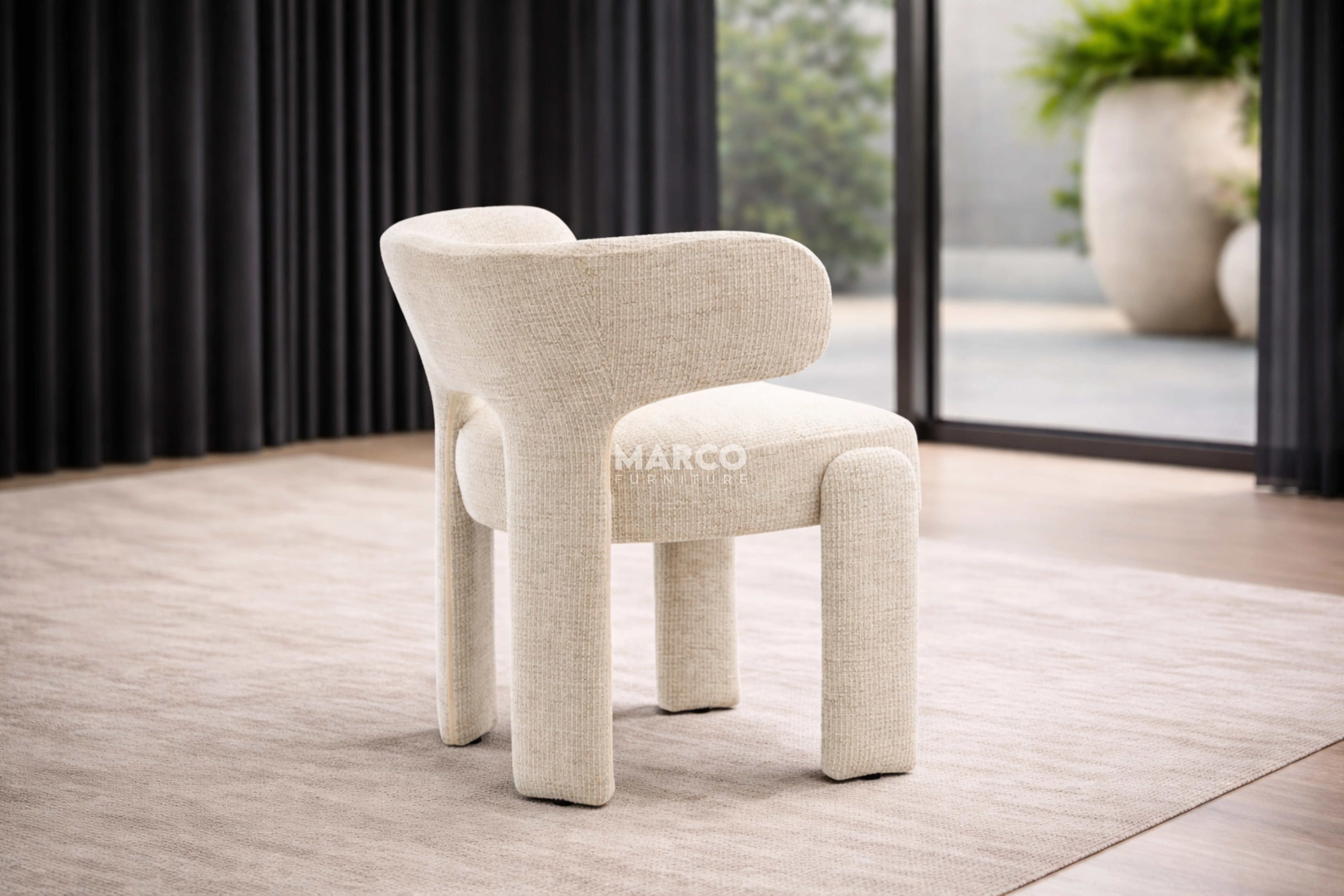 Orlen Woven Fabric Dining Chair - Image 3