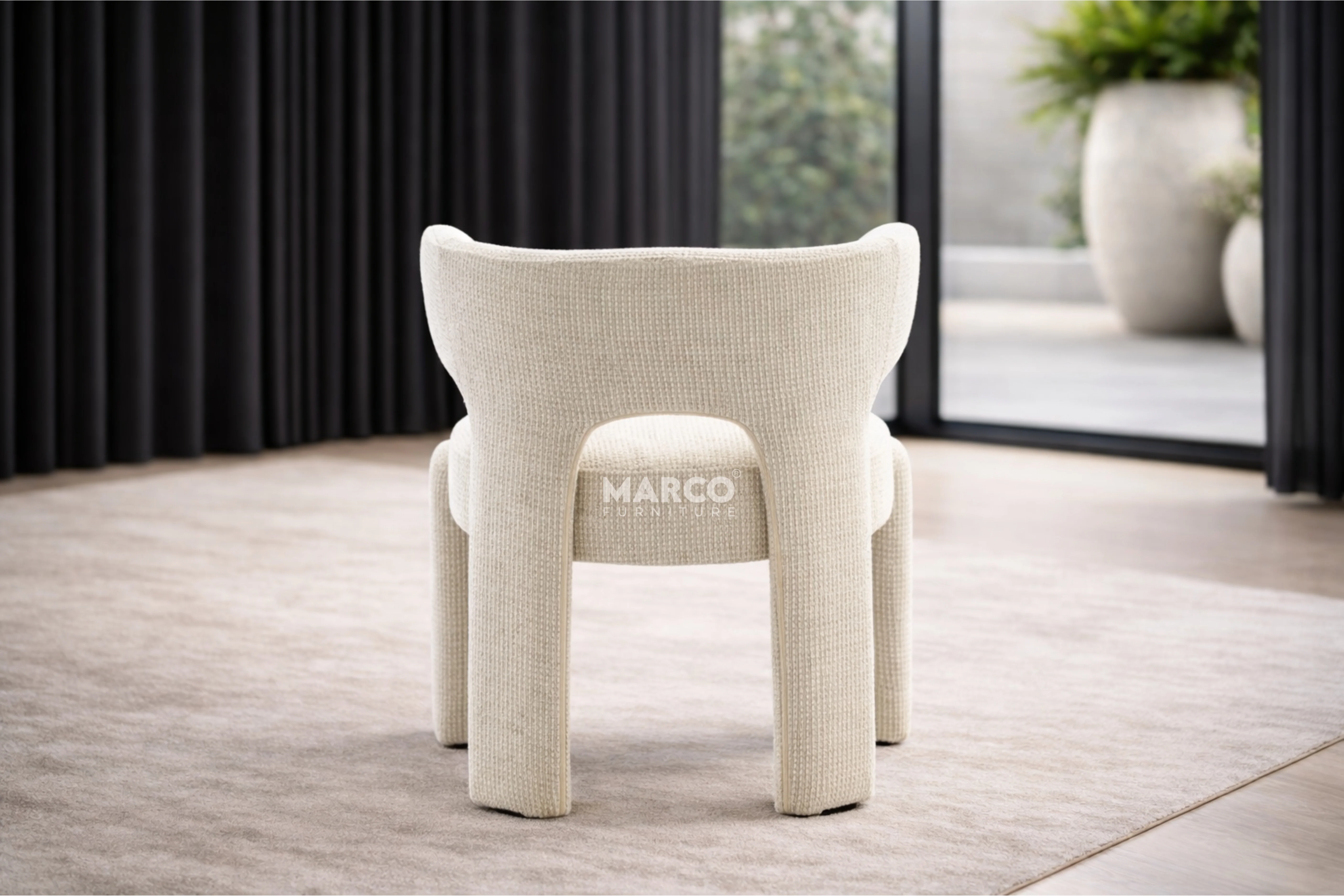 Orlen Woven Fabric Dining Chair - Image 4