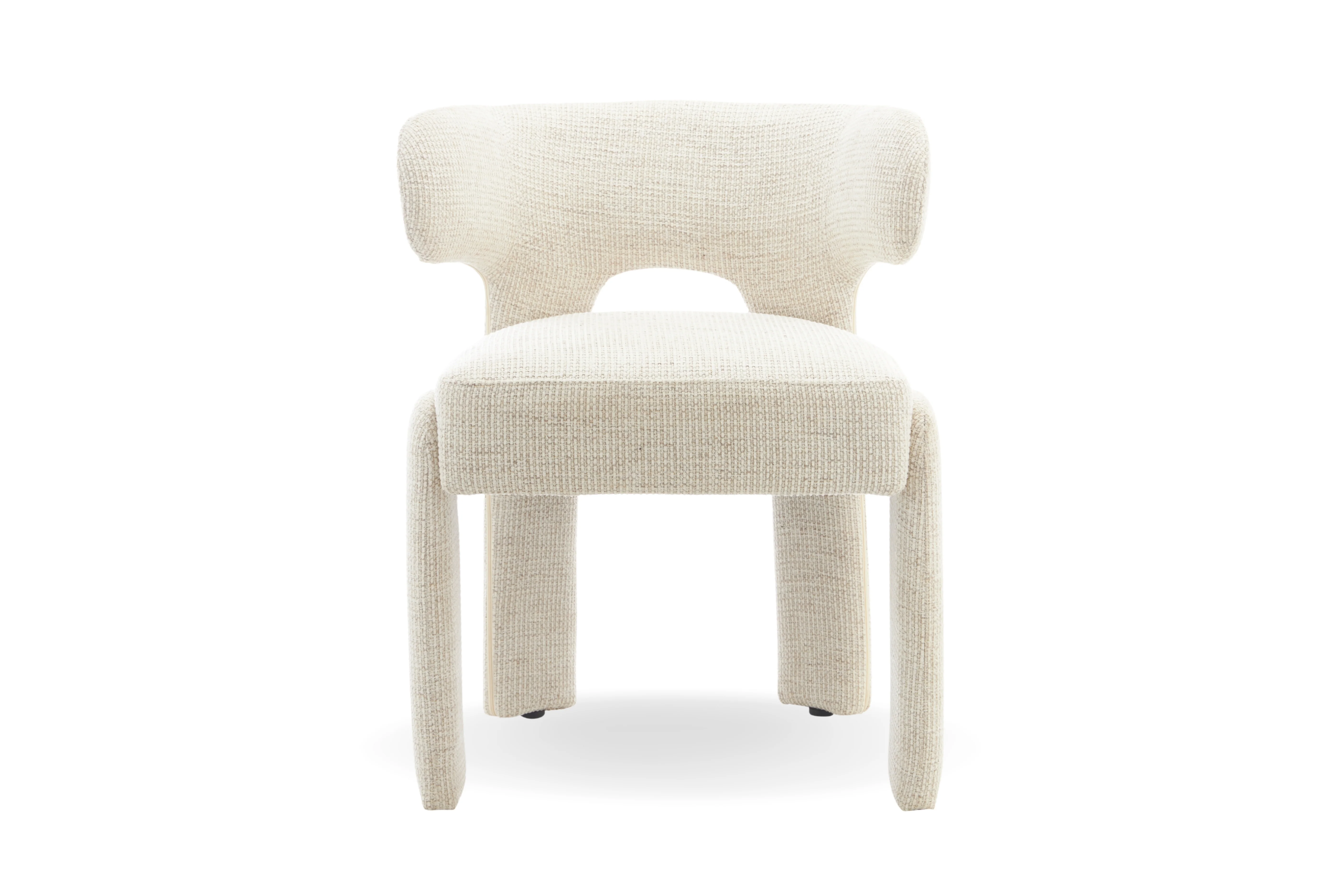 Orlen Woven Fabric Dining Chair - Image 5