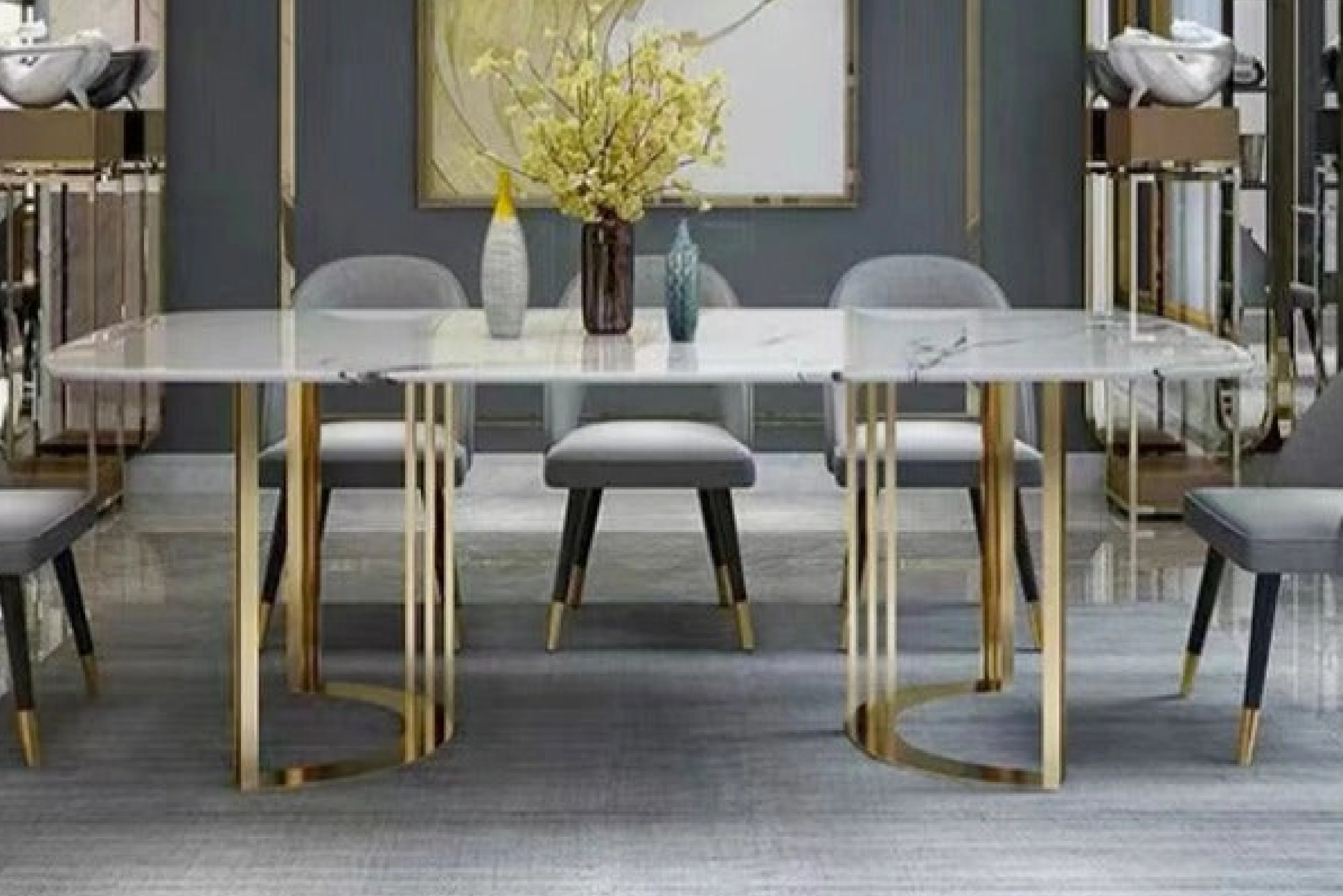 Oscar White Ceramic Dining Table - Image 3