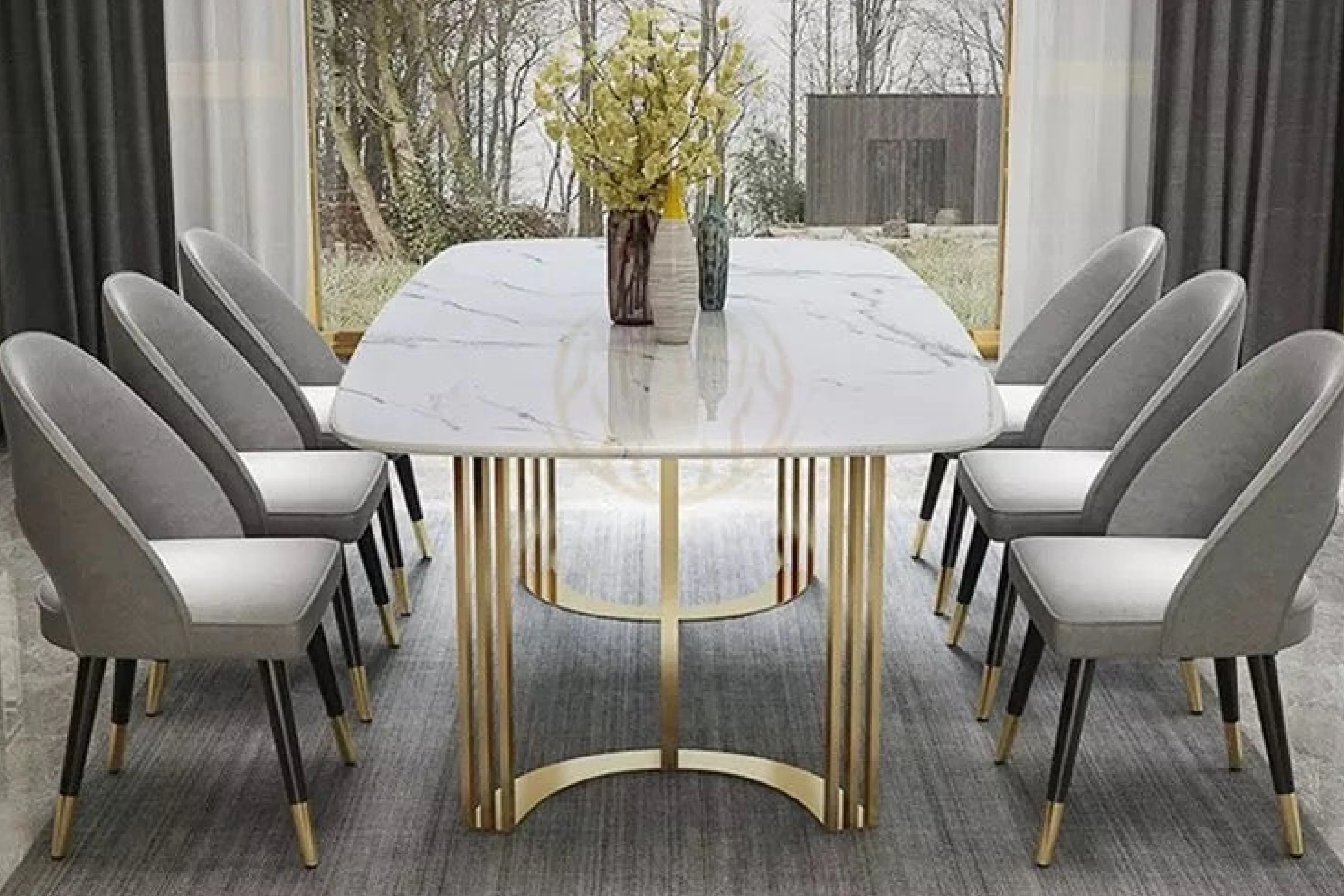 Oscar White Ceramic Dining Table - Image 4