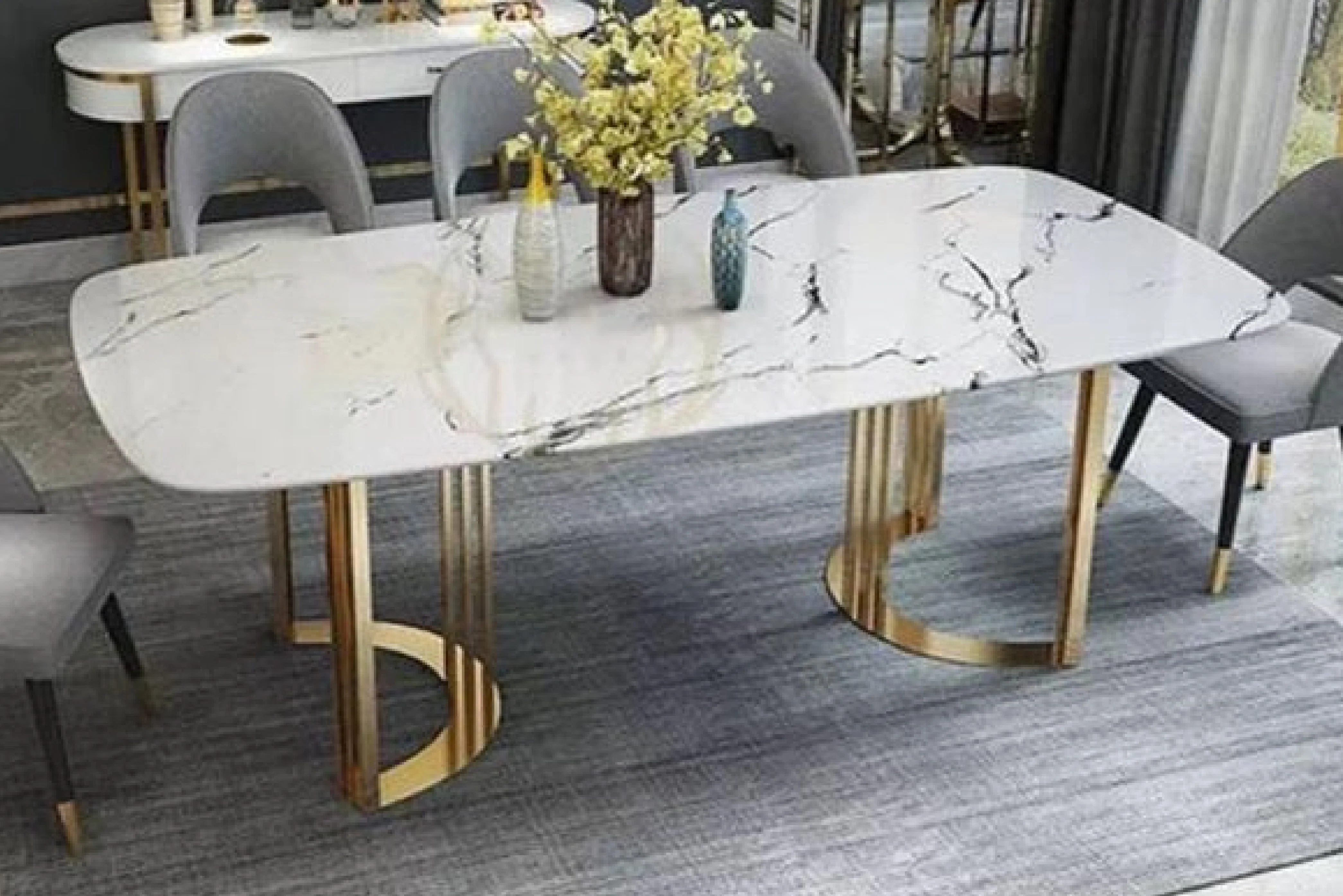 Oscar White Ceramic Dining Table - Image 5