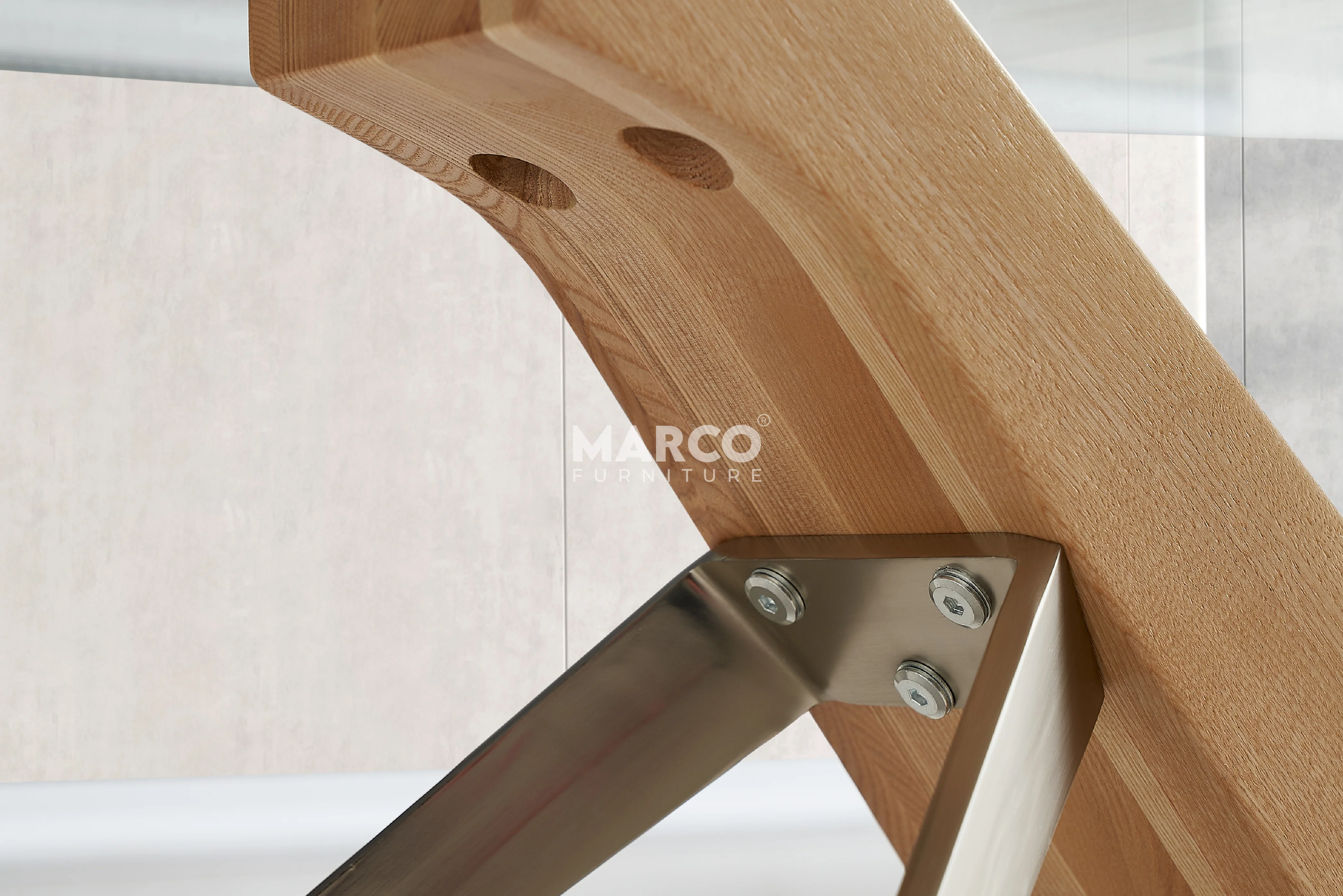 Arco Glass Coffee Table with Ash Wood Base and 12mm Tempered Glass Top - Image 7
