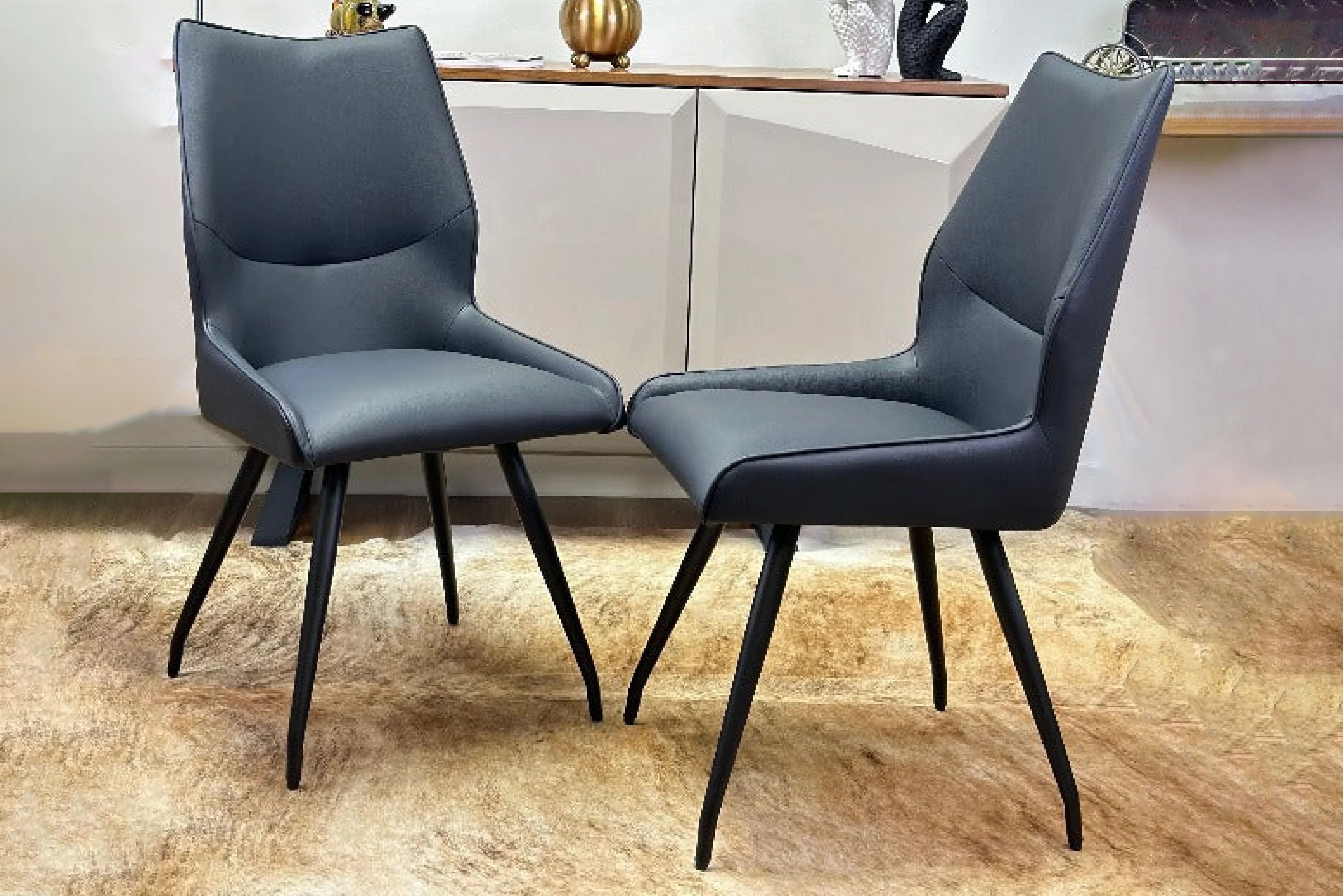 Oz Designer High Back Faux Leather Dining Chair - Image 3