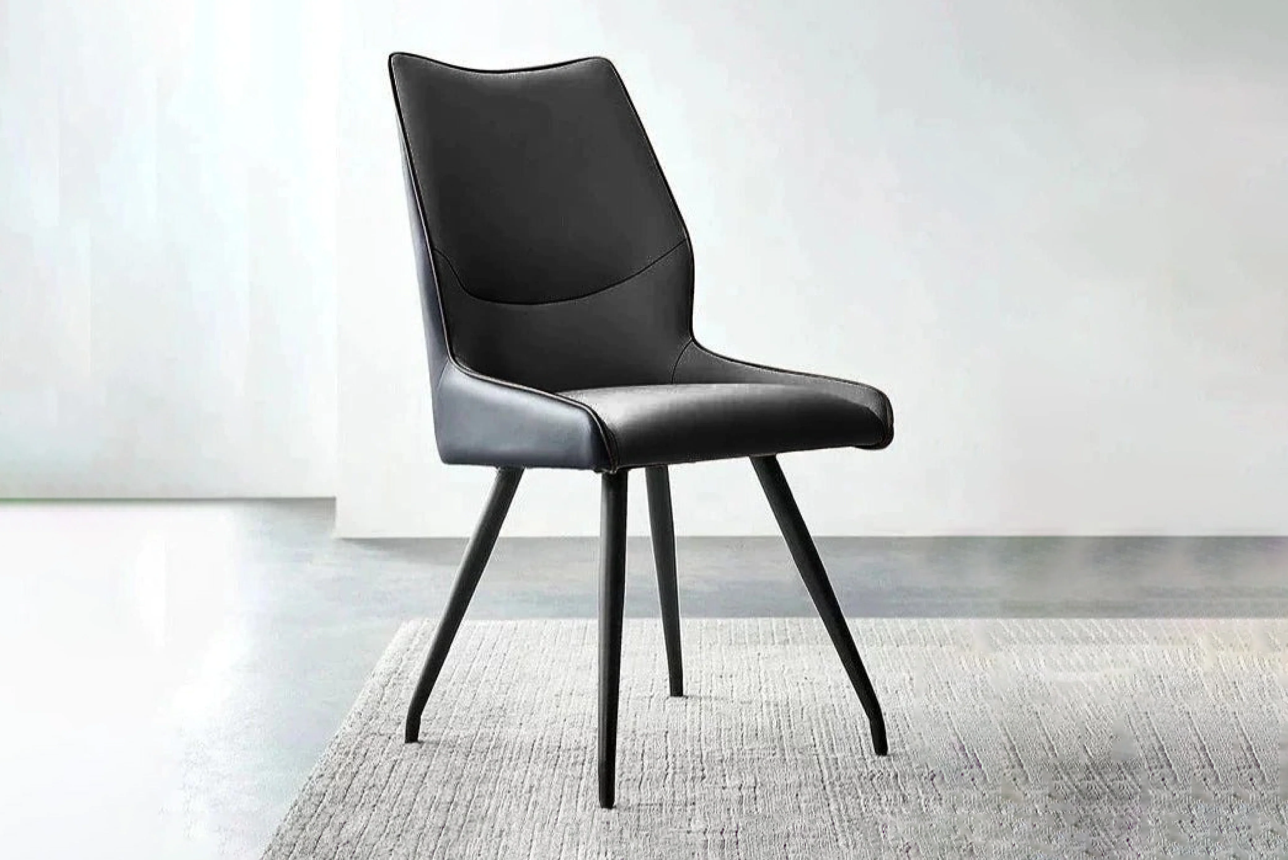 Oz Designer High Back Faux Leather Dining Chair - Image 4