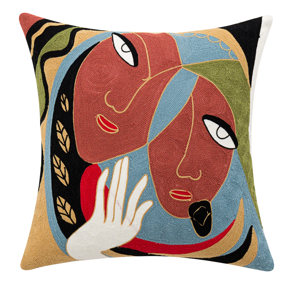 Picasso Inspired Cushions Pillow Covers Abstract Art Embroidered Pillowcases - Image 13