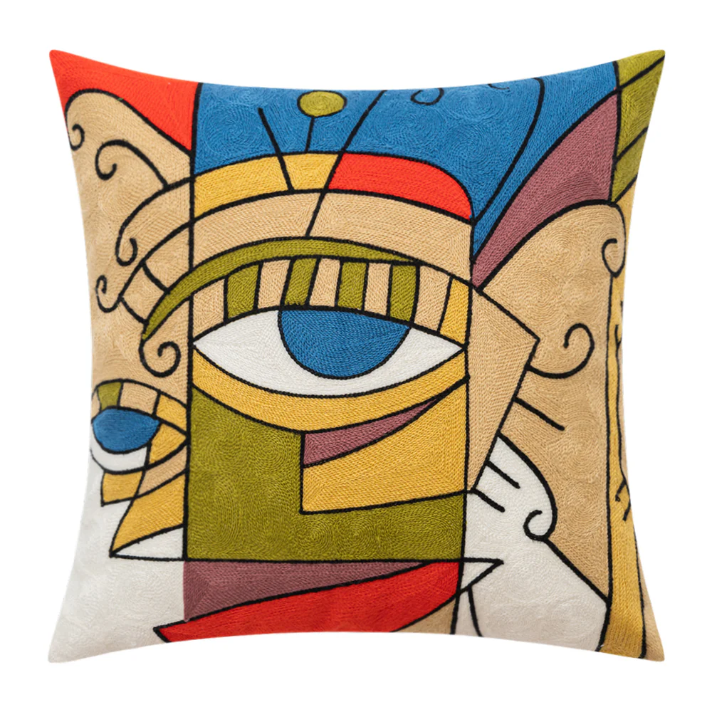 Picasso Inspired Cushions Pillow Covers Abstract Art Embroidered Pillowcases - Image 9