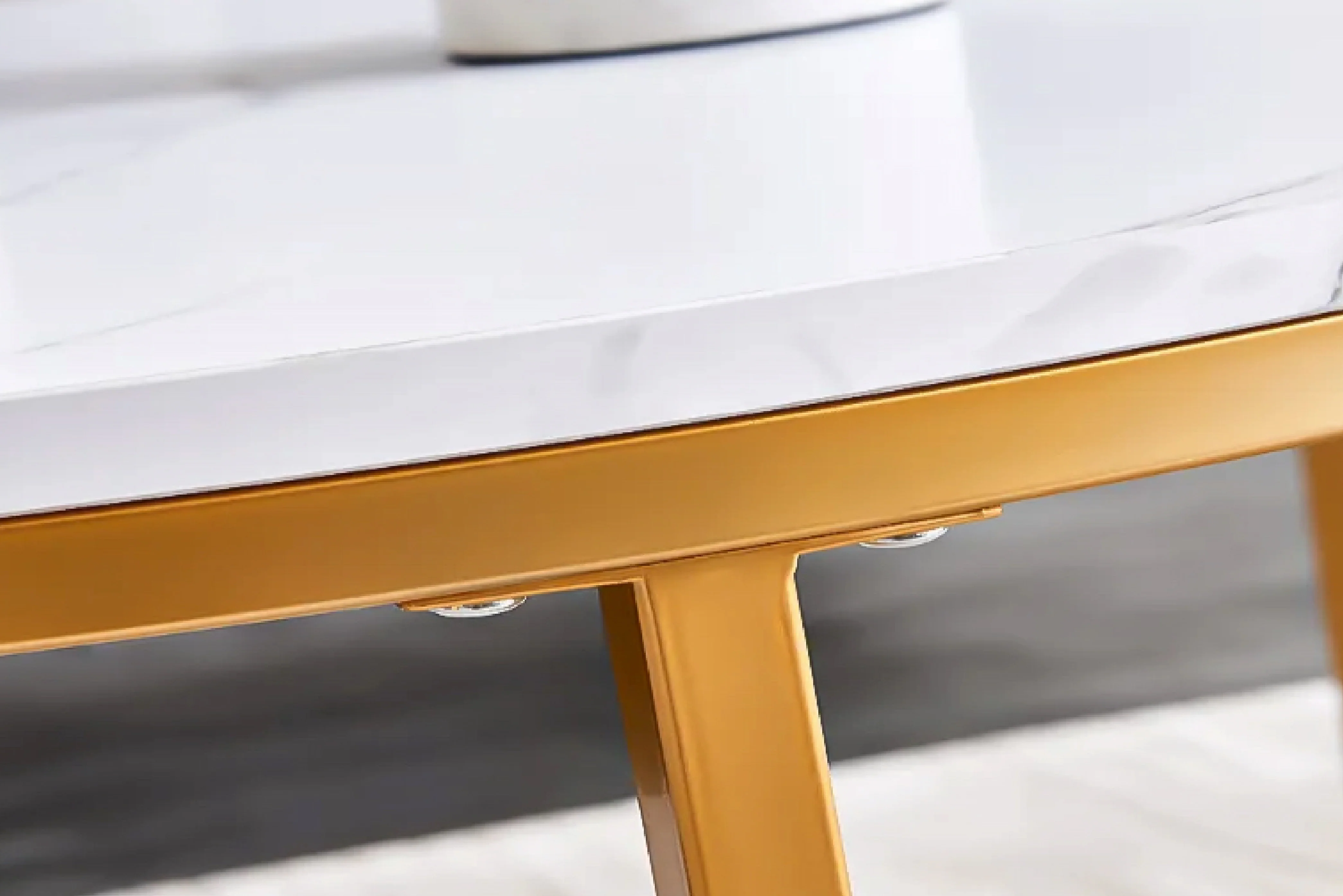 Proto Nesting Coffee Table with Marble Top and Stainless Steel Gold Base - Image 7