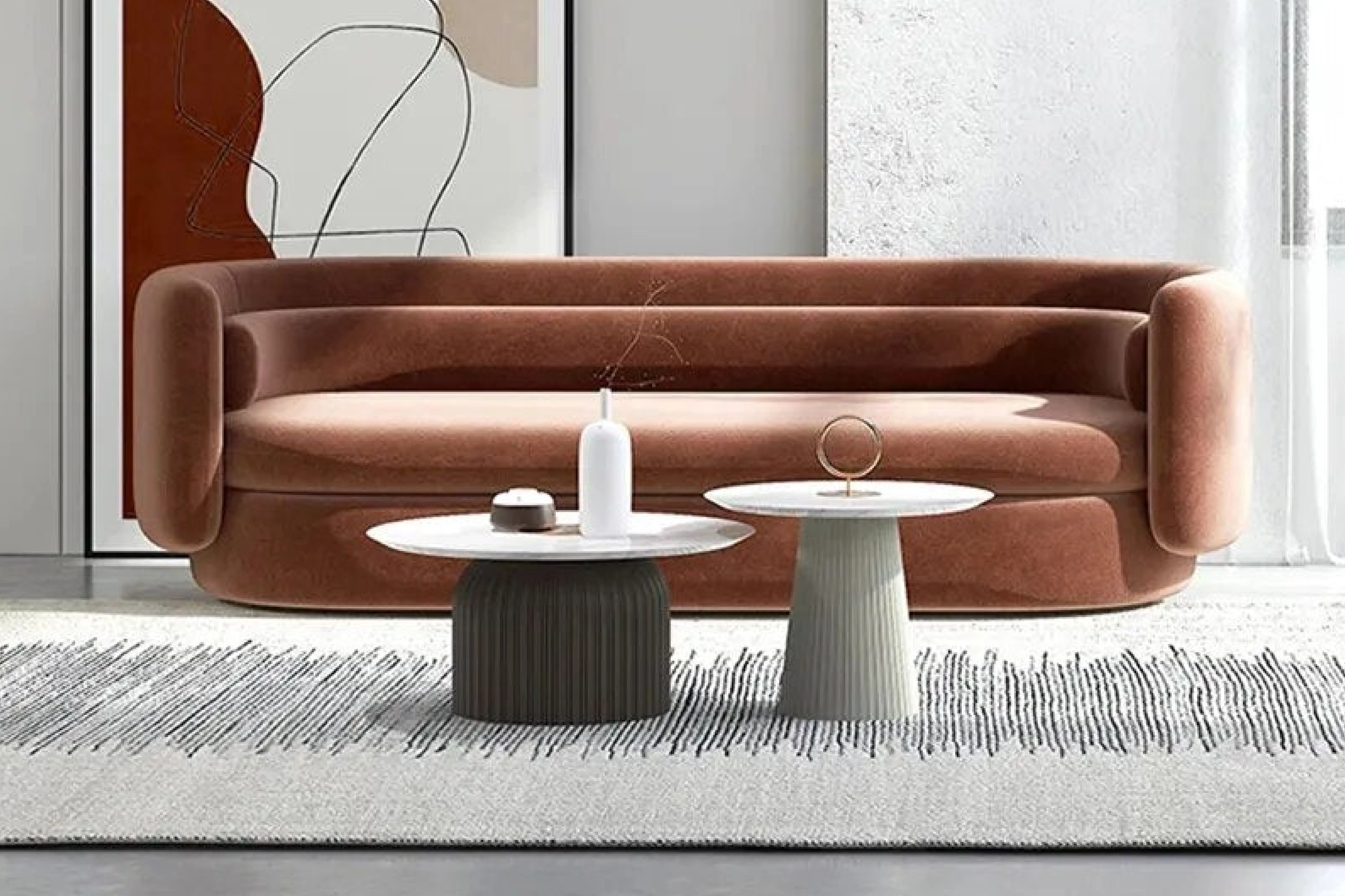 Vesper Velvet Curved Lounge – Modern Designer Sofa - Image 3