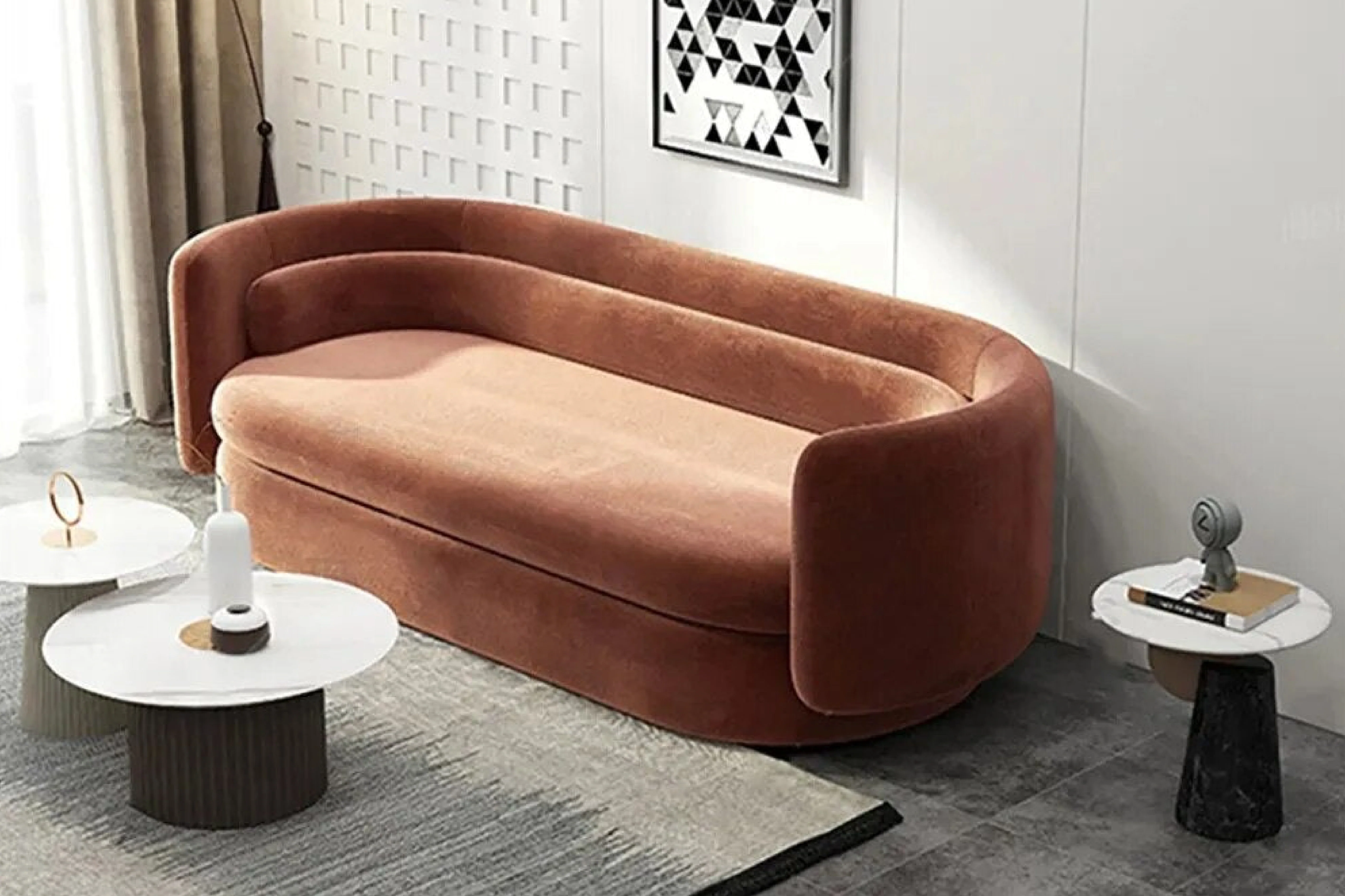 Vesper Velvet Curved Lounge – Modern Designer Sofa - Image 5