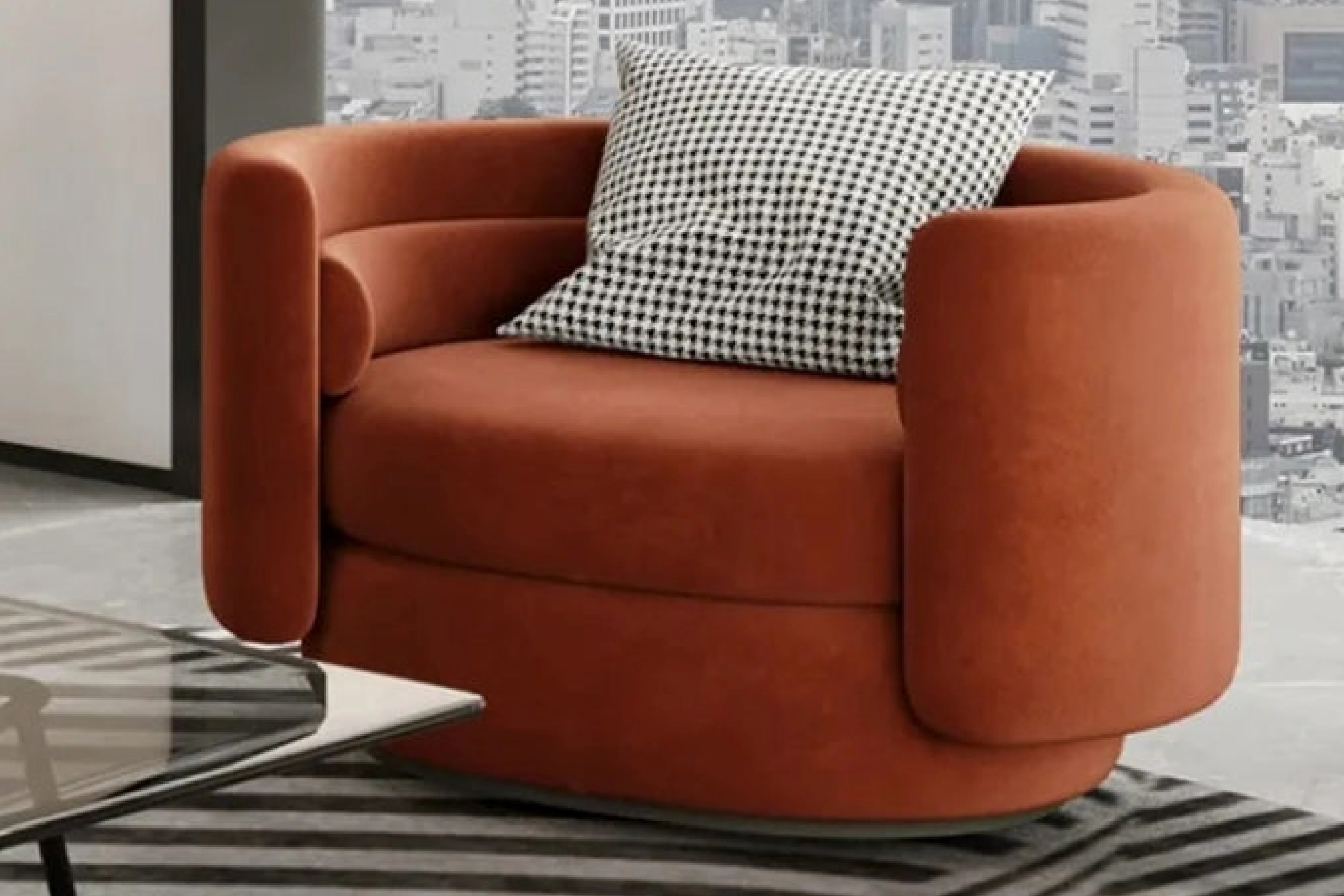 Vesper Velvet Curved Lounge – Modern Designer Sofa - Image 8
