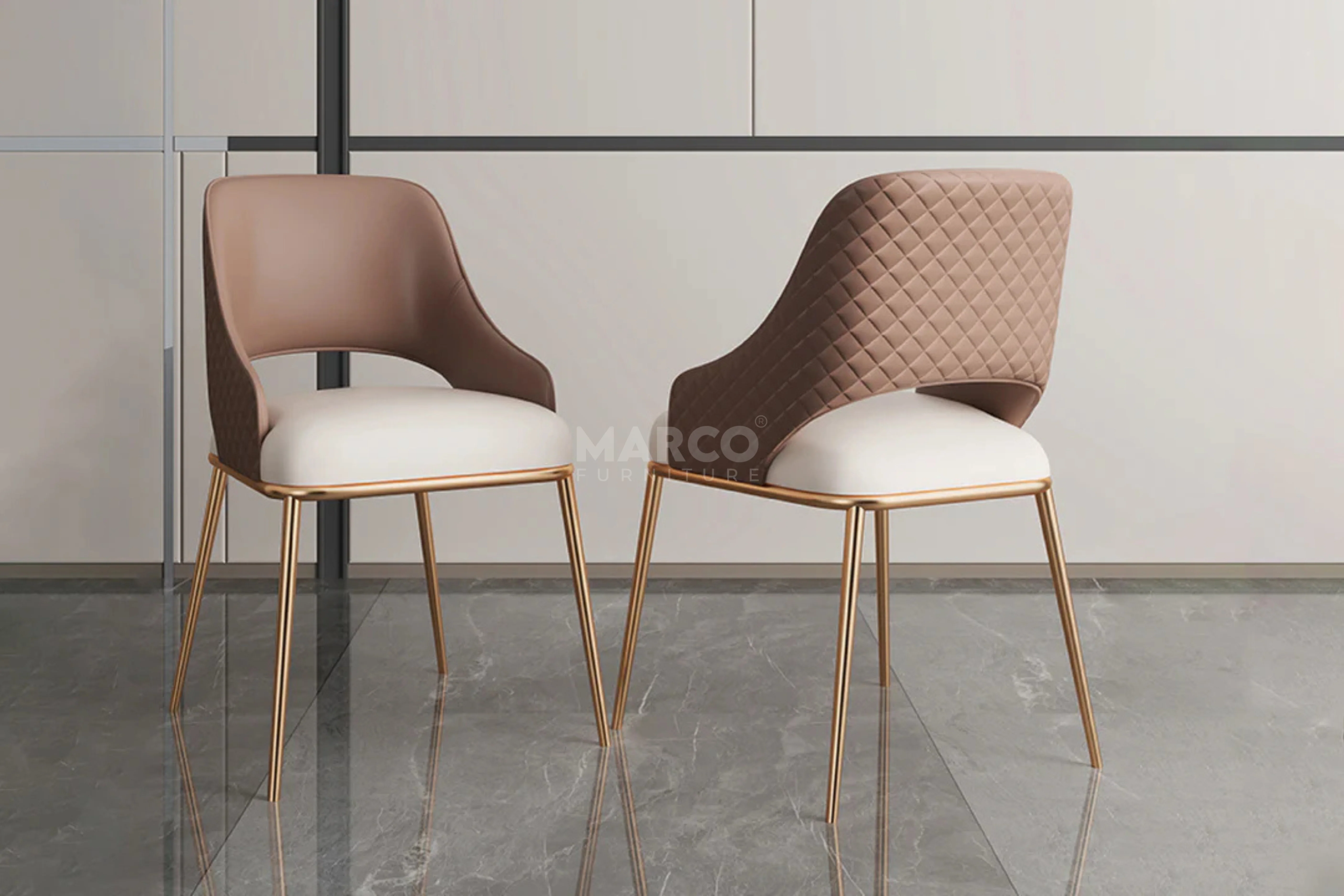Prada Dining Chair – Quilted Back & Fabric Seat - Image 2