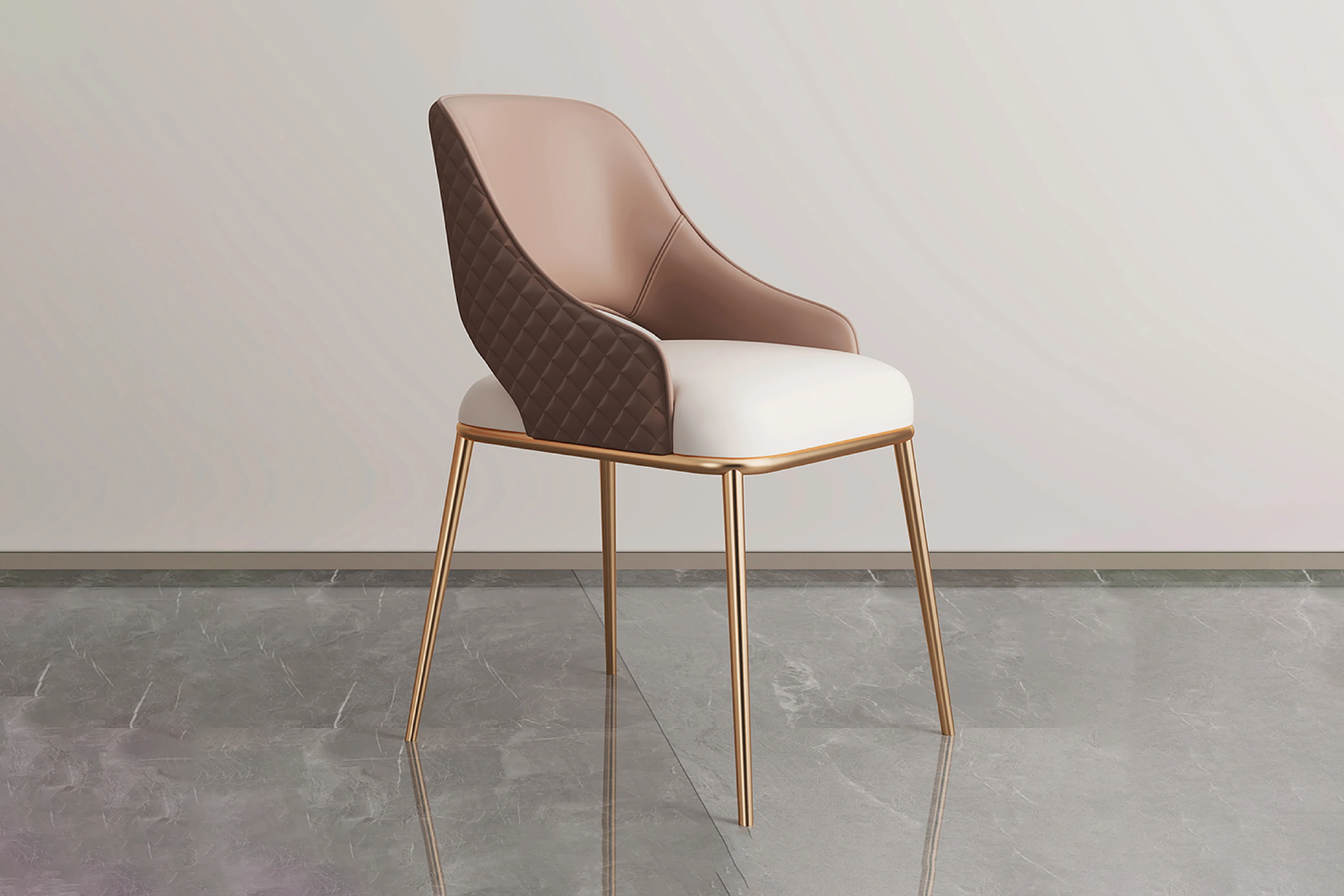 Prada Curved Back Black Leather Dining Chair with Metal Legs - Image 5
