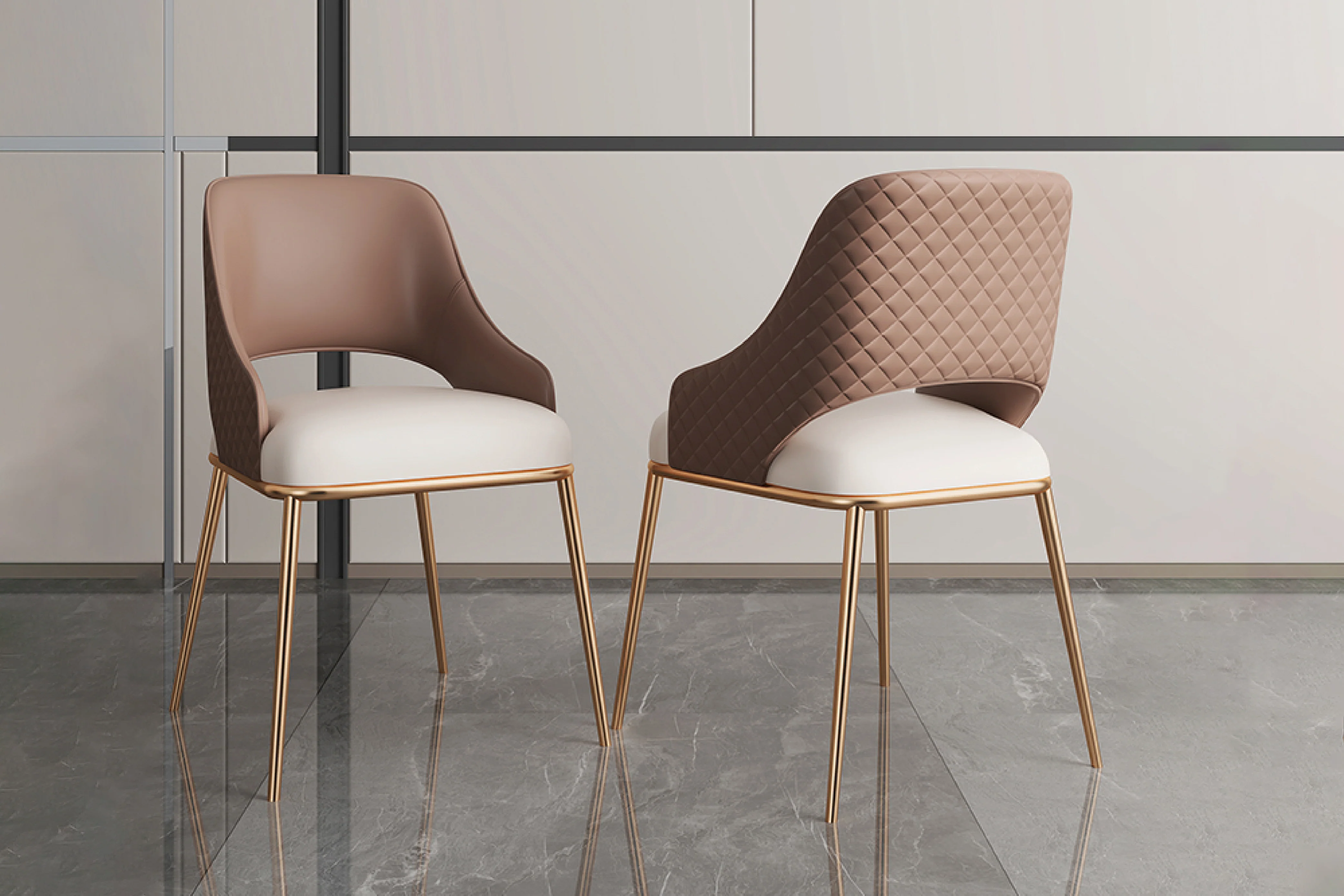 Prada Curved Back Black Leather Dining Chair with Metal Legs - Image 7