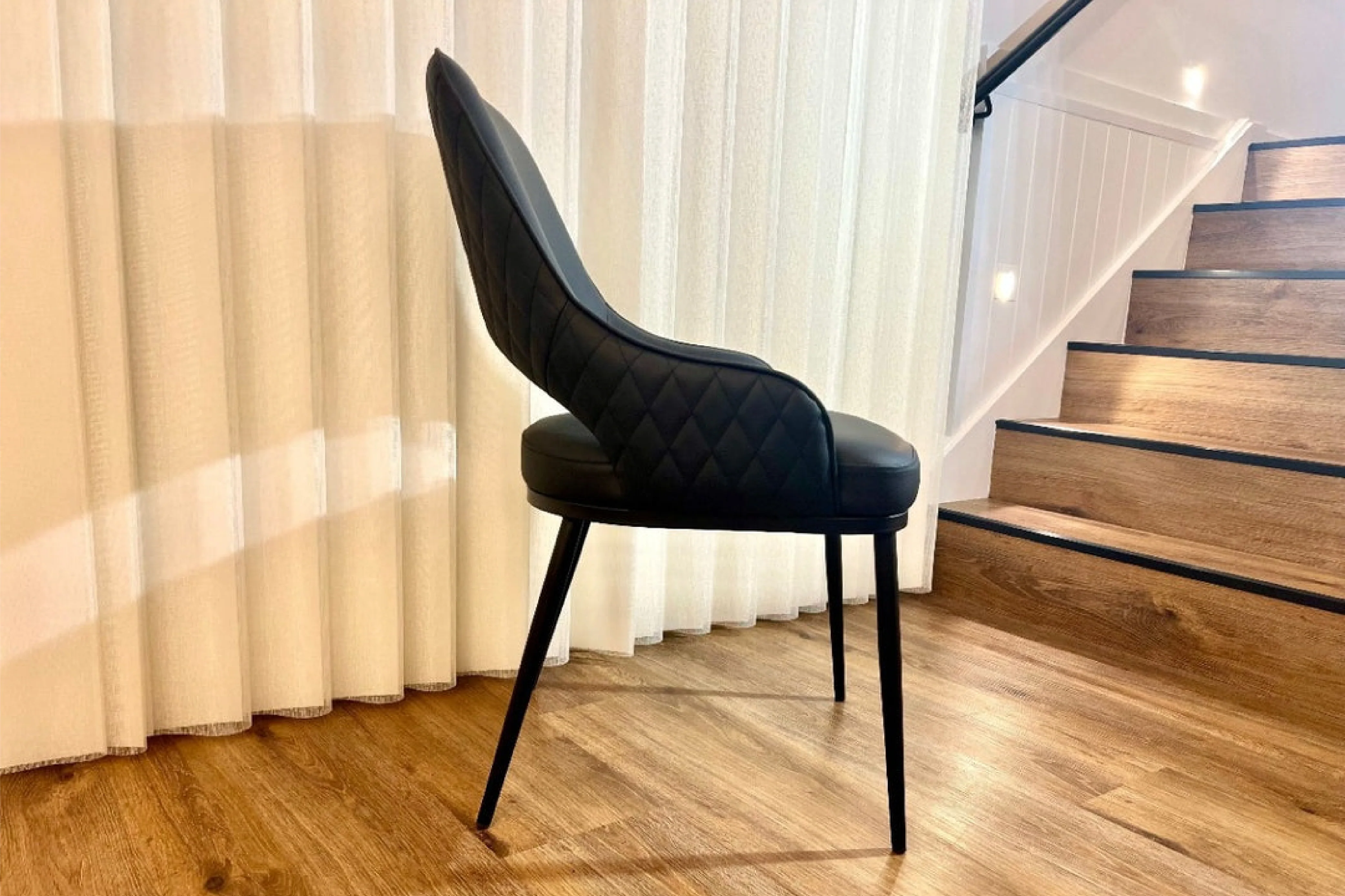 Prada Curved Back Dining Chair with Two-tone Leather Upholstery - Image 6