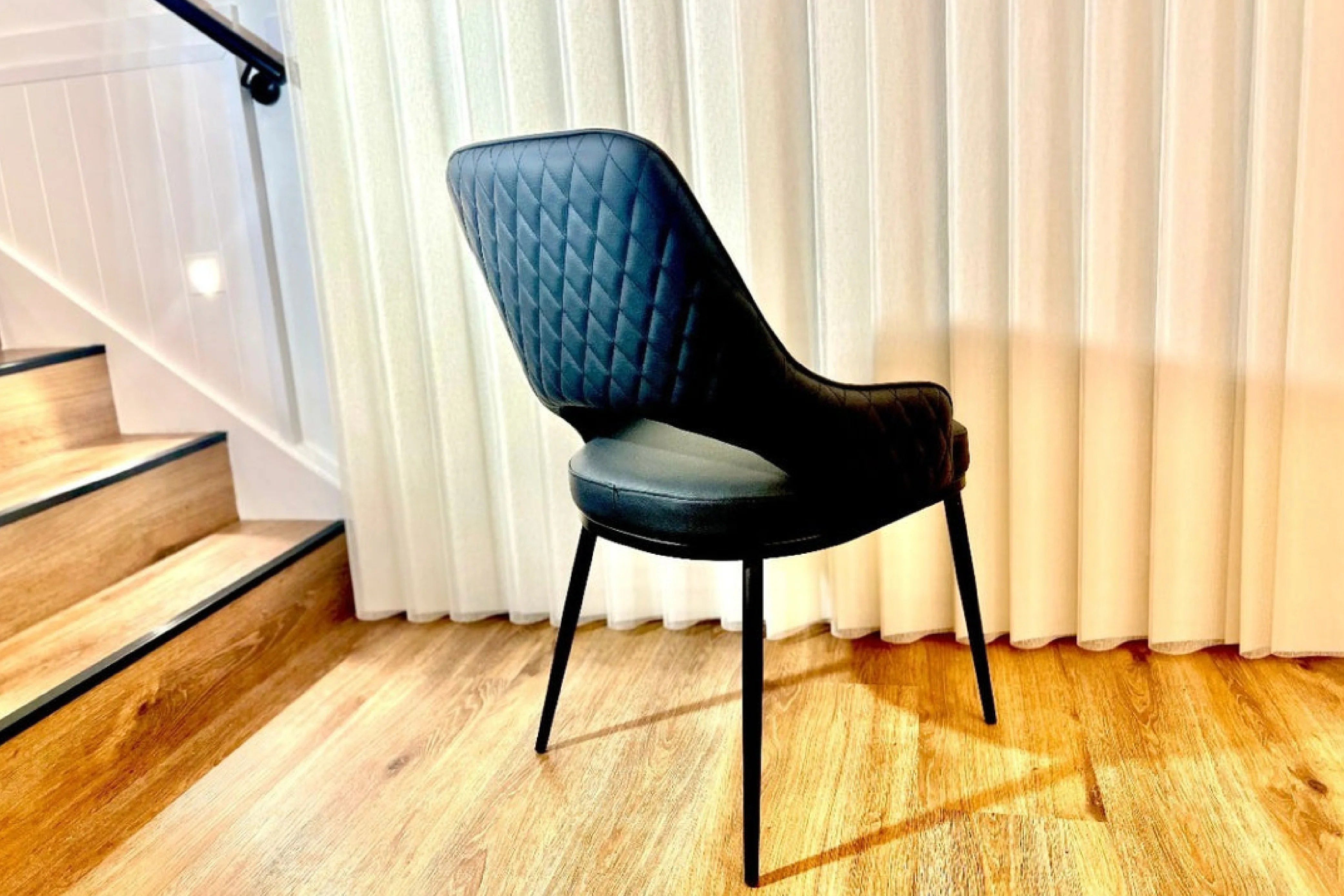 Prada Curved Back Dining Chair with Two-tone Leather Upholstery - Image 8