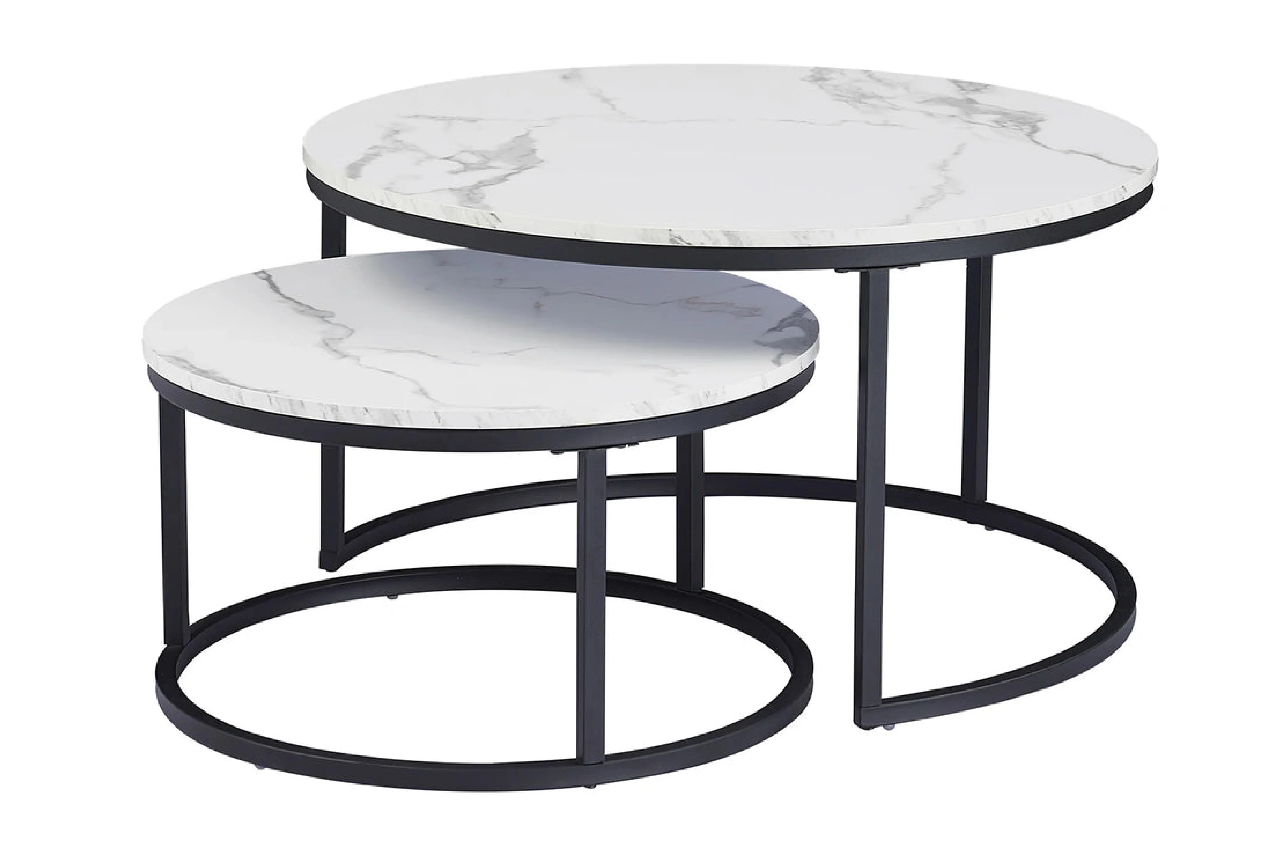 Proto Nesting Coffee Table with Sintered Stone Top and Black Metal Base - Image 7