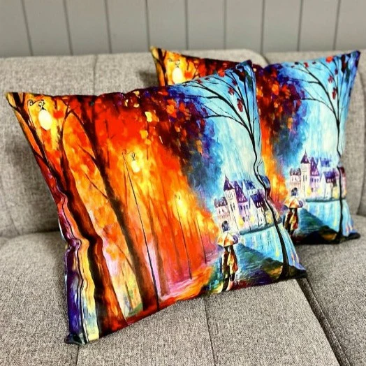 Rainy Autumn Lights Cushion - Image 3