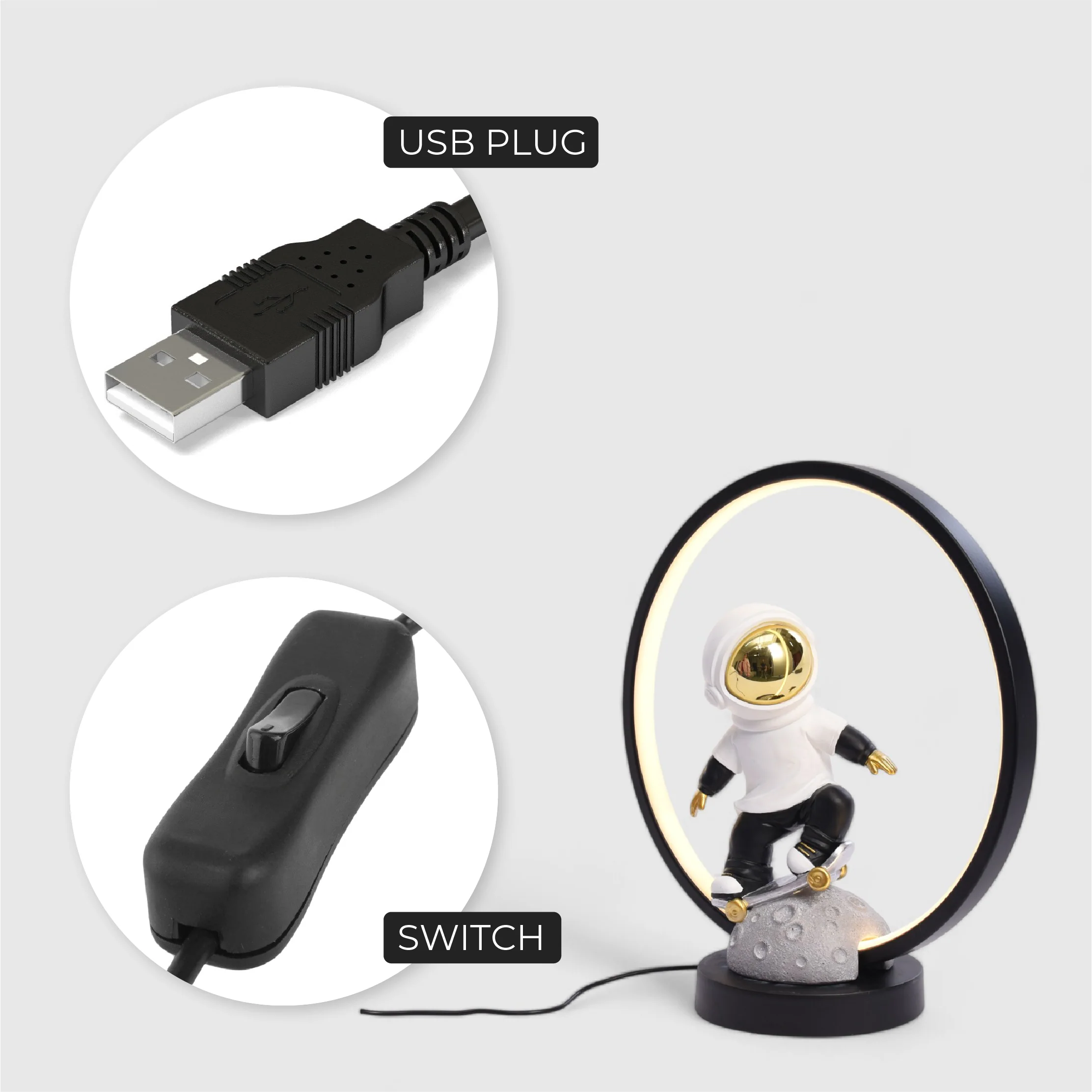 Resin Astronauts Table Lamp (Small) - Image 10