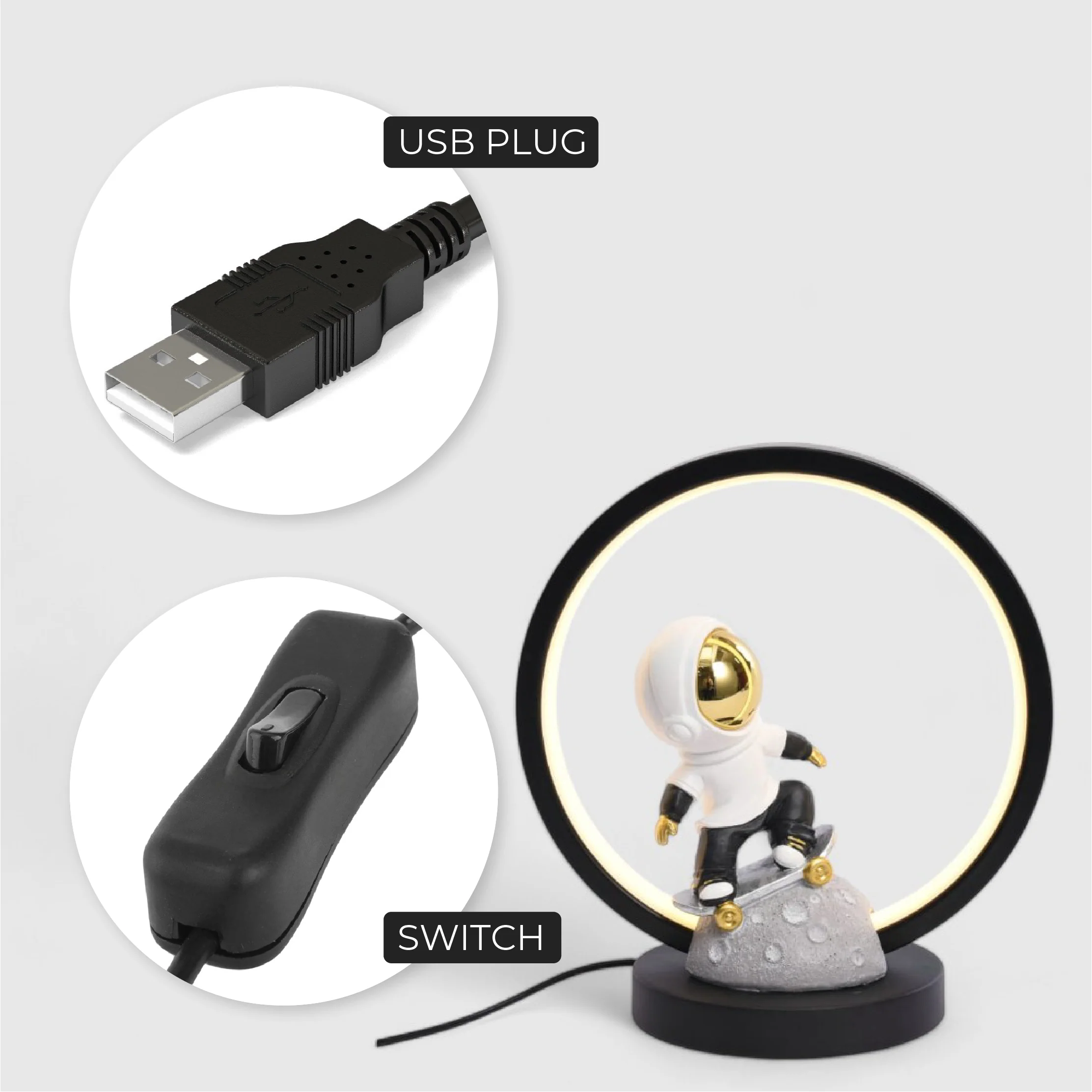 Resin Astronaut Table Lamp (Medium) - Image 10