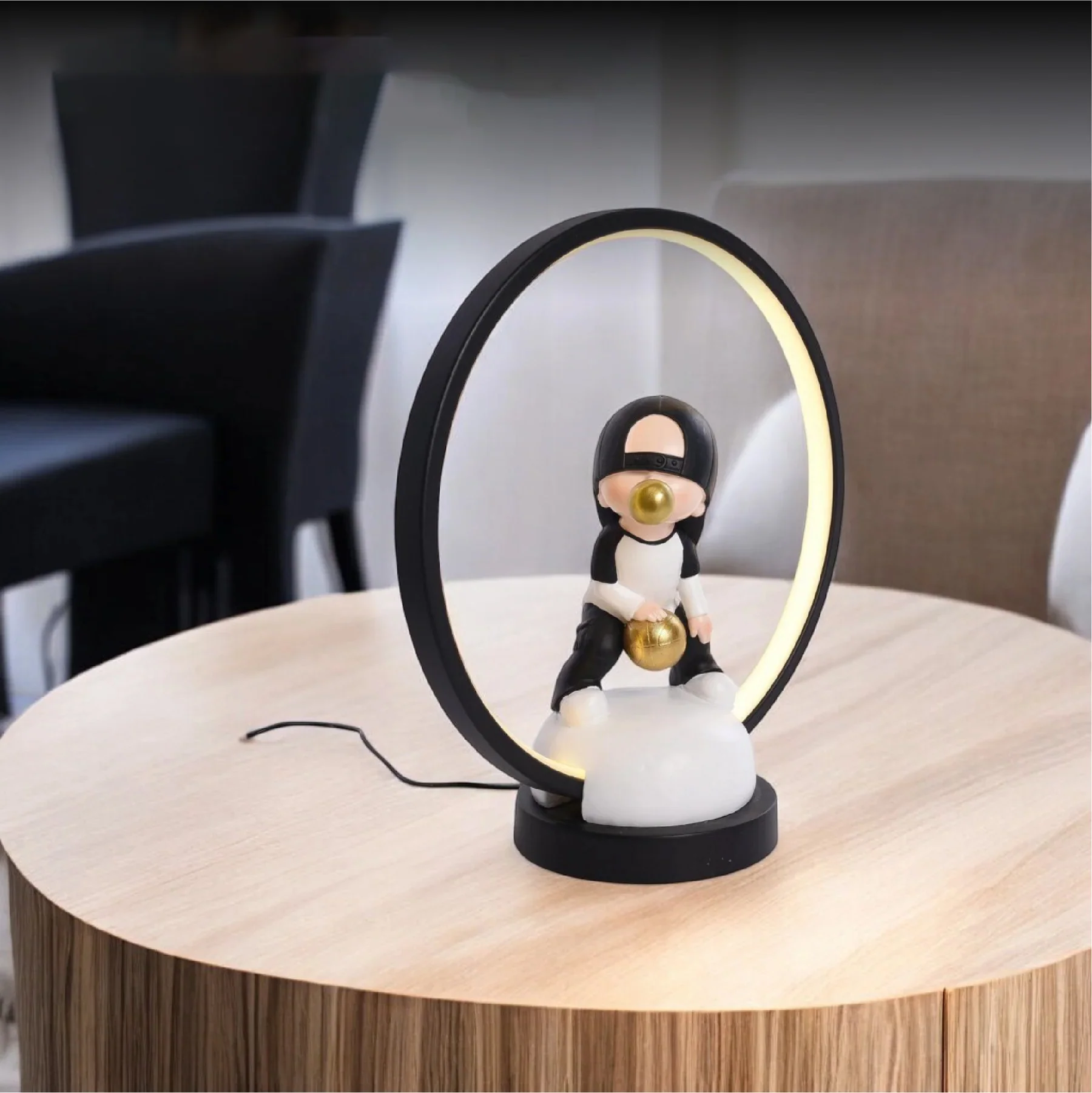 Resin Bubble Boy Table Lamp with USB Cable - Image 3