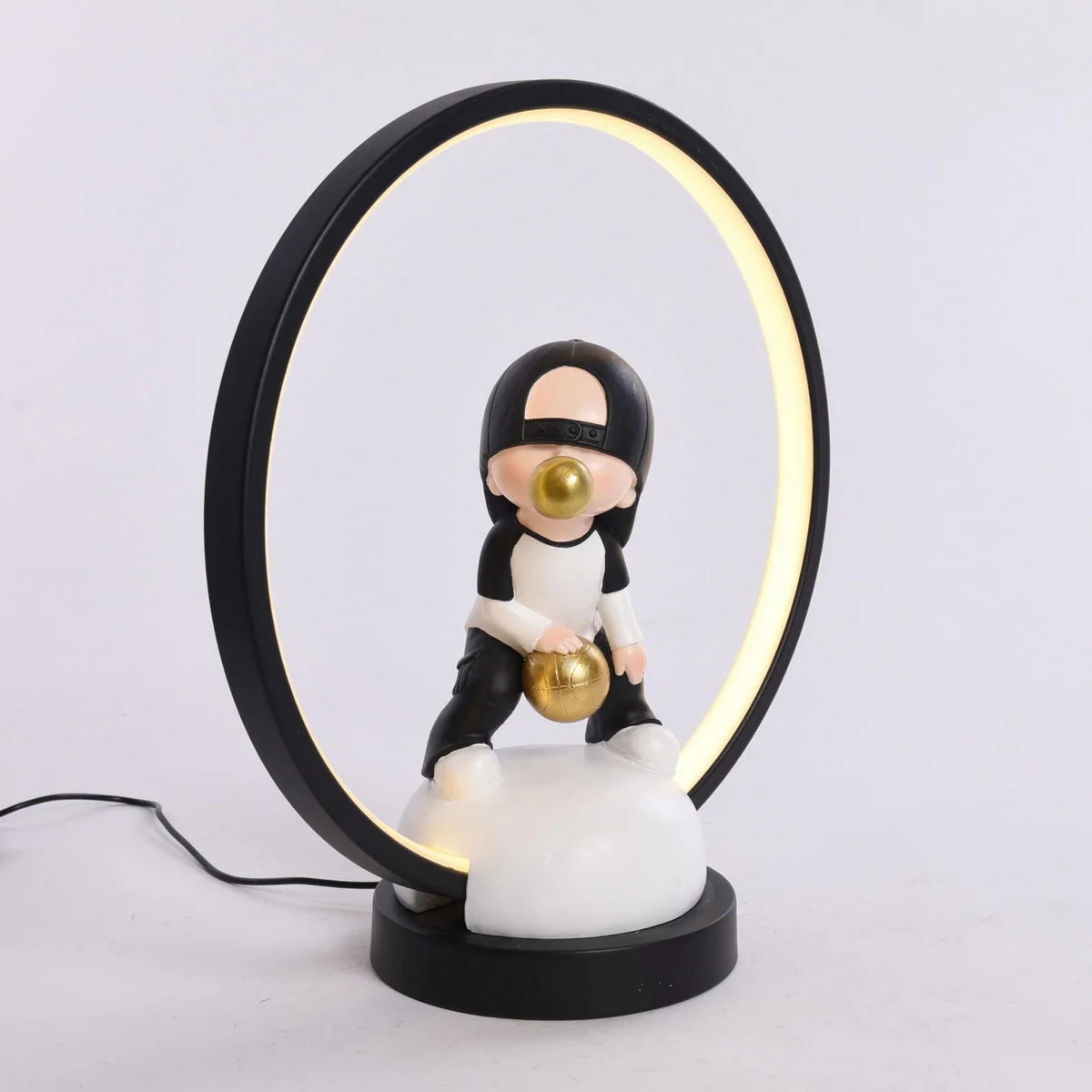 Resin Bubble Boy Table Lamp with USB Cable - Image 5