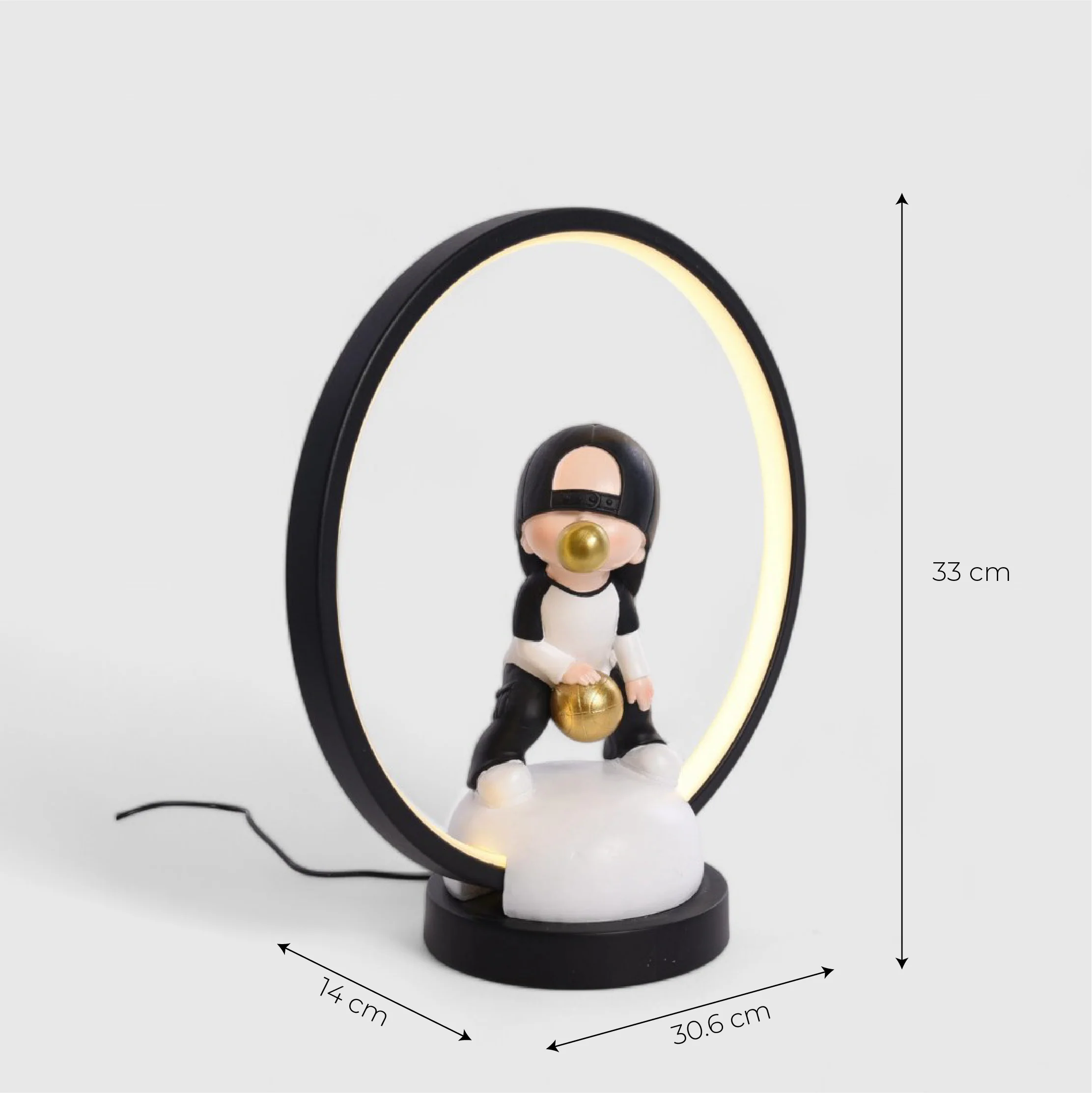 Resin Bubble Boy Table Lamp with USB Cable - Image 6
