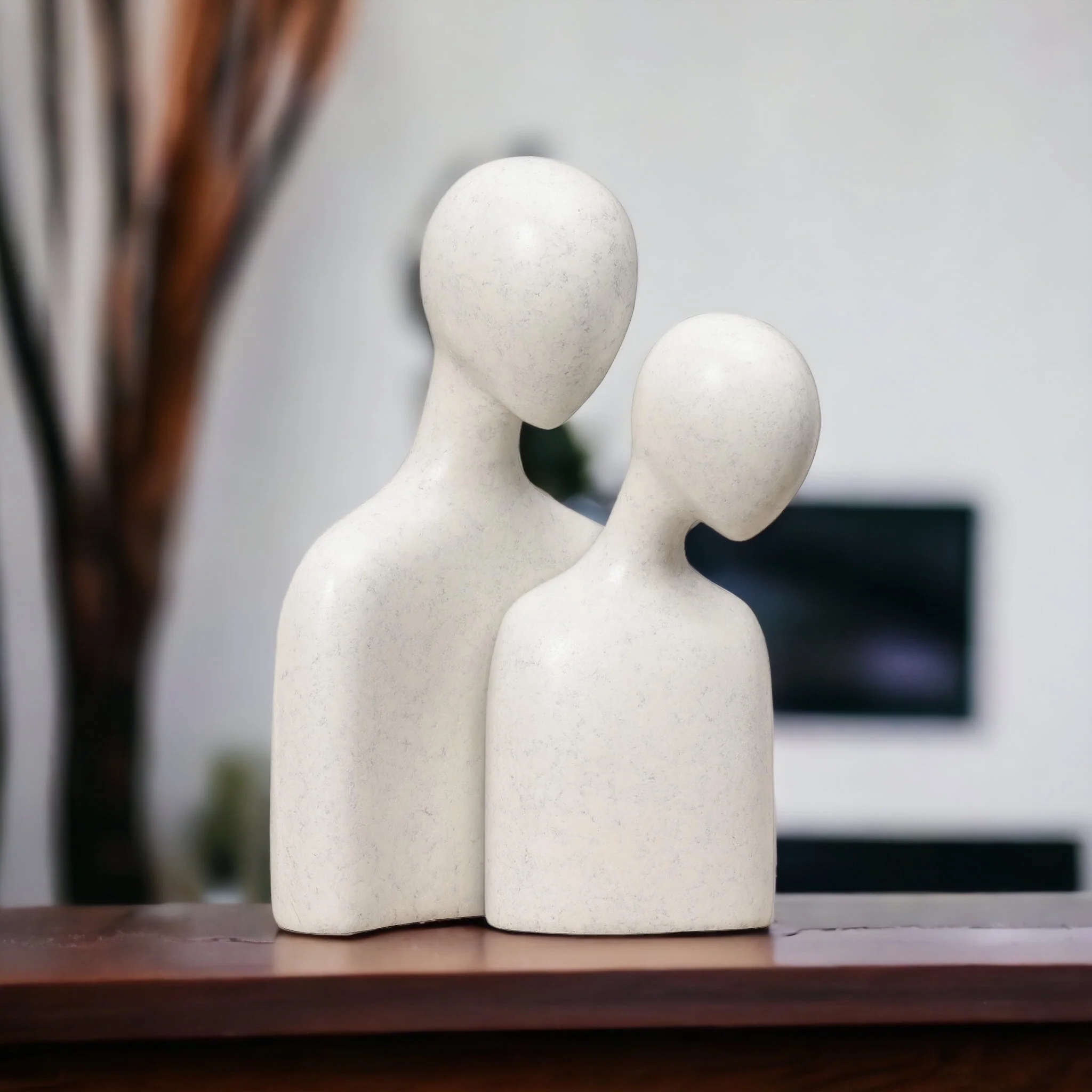 Love Couple Resin Sculpture (White) - Image 2