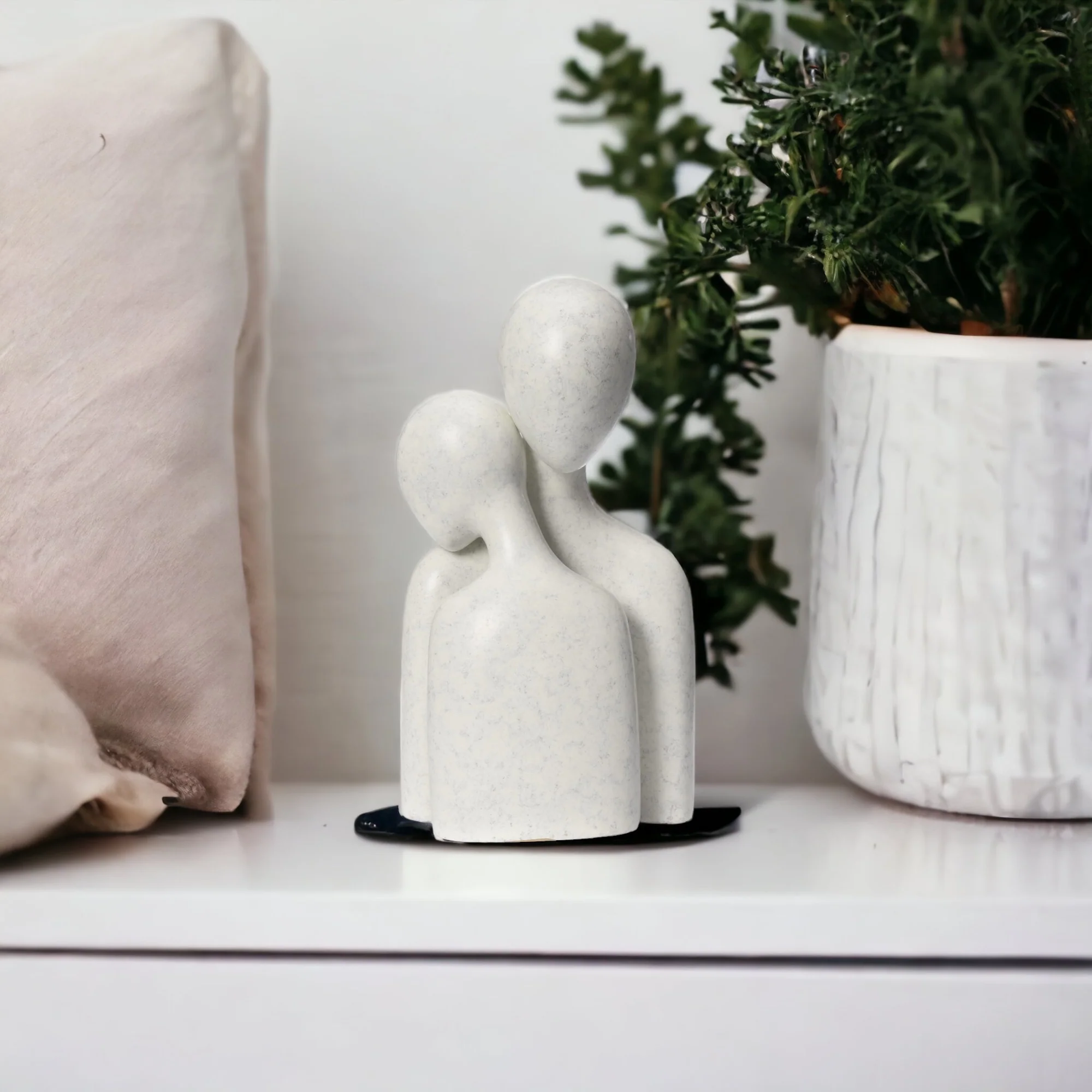 Love Couple Resin Sculpture (White) - Image 3