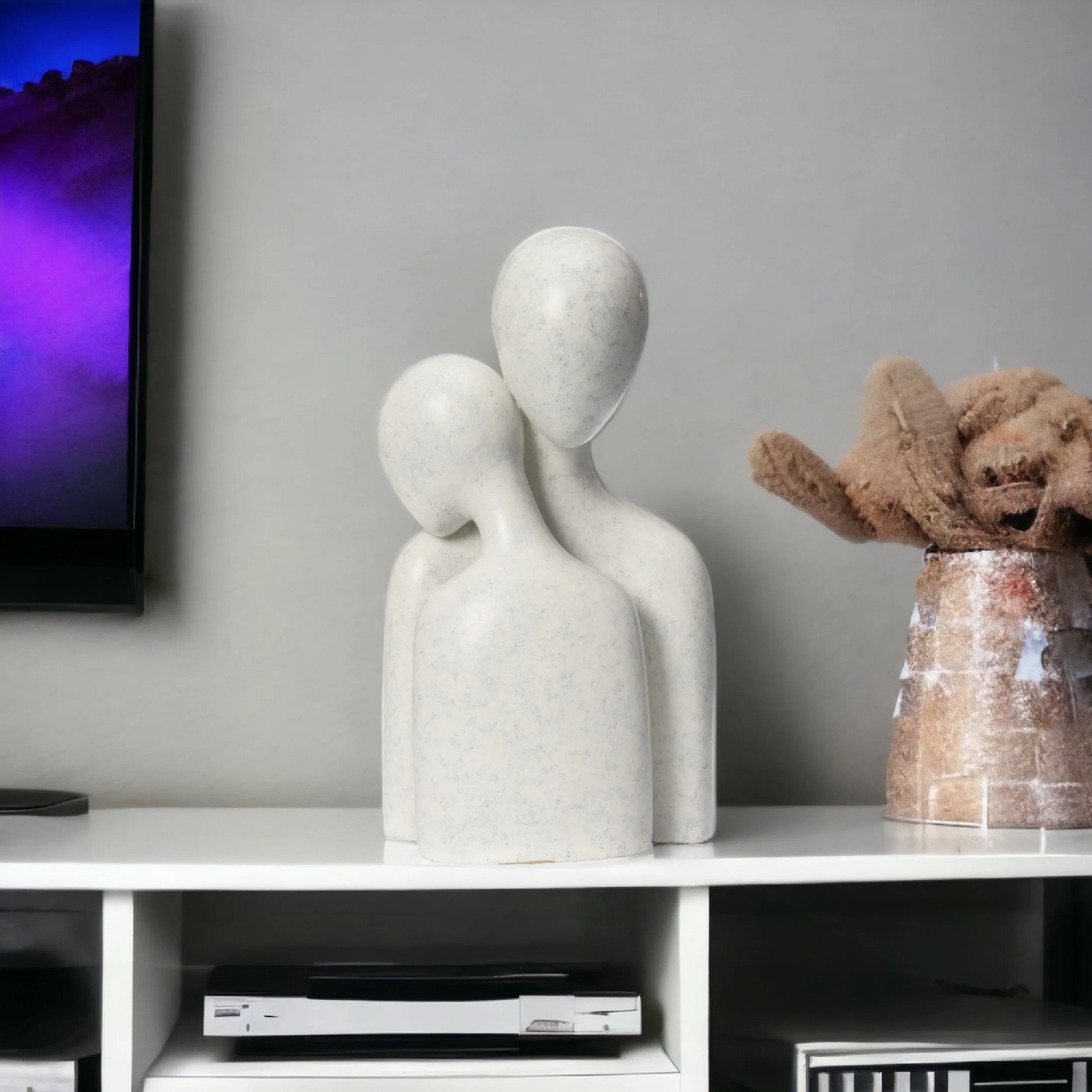 Love Couple Resin Sculpture (White) - Image 5