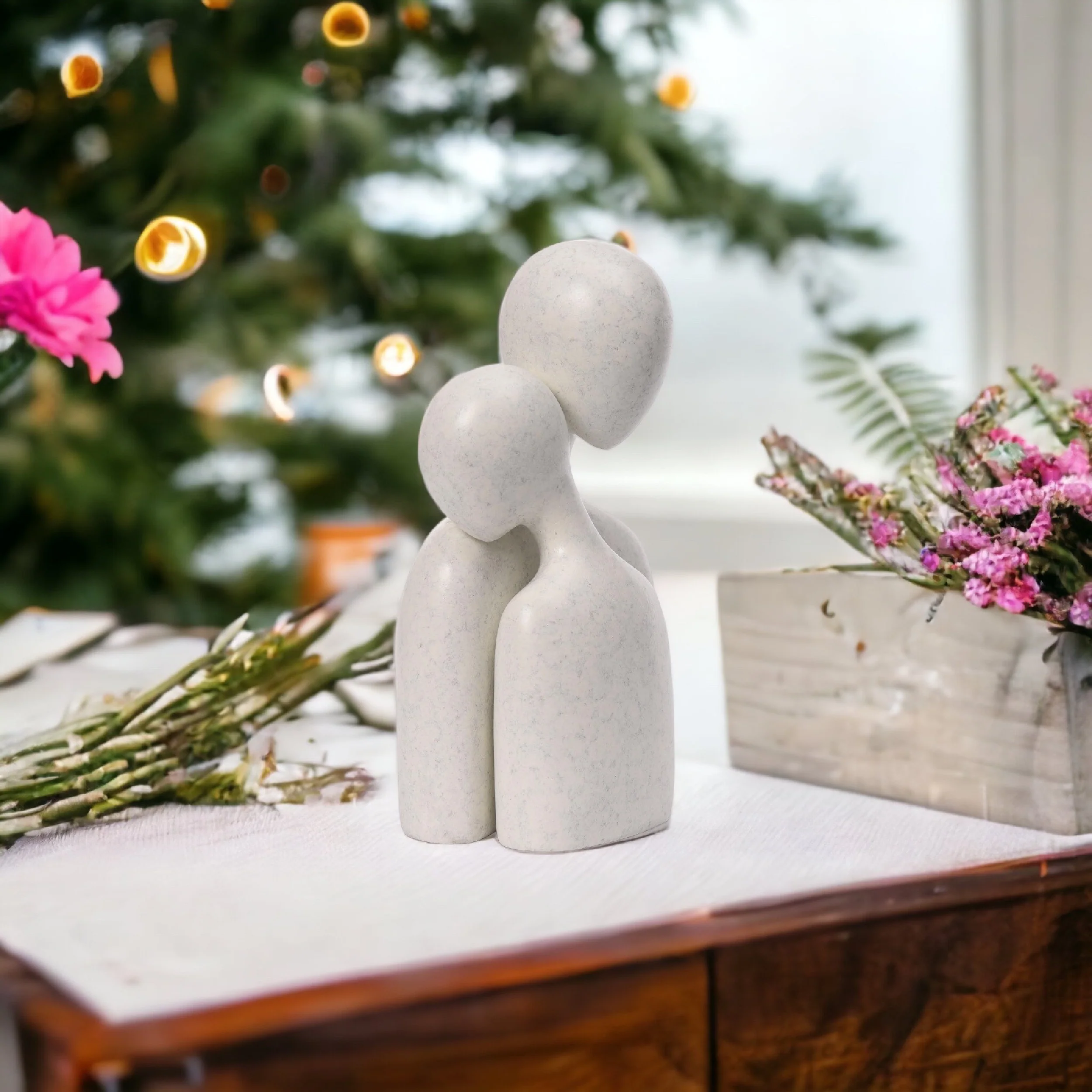 Love Couple Resin Sculpture (White) - Image 6