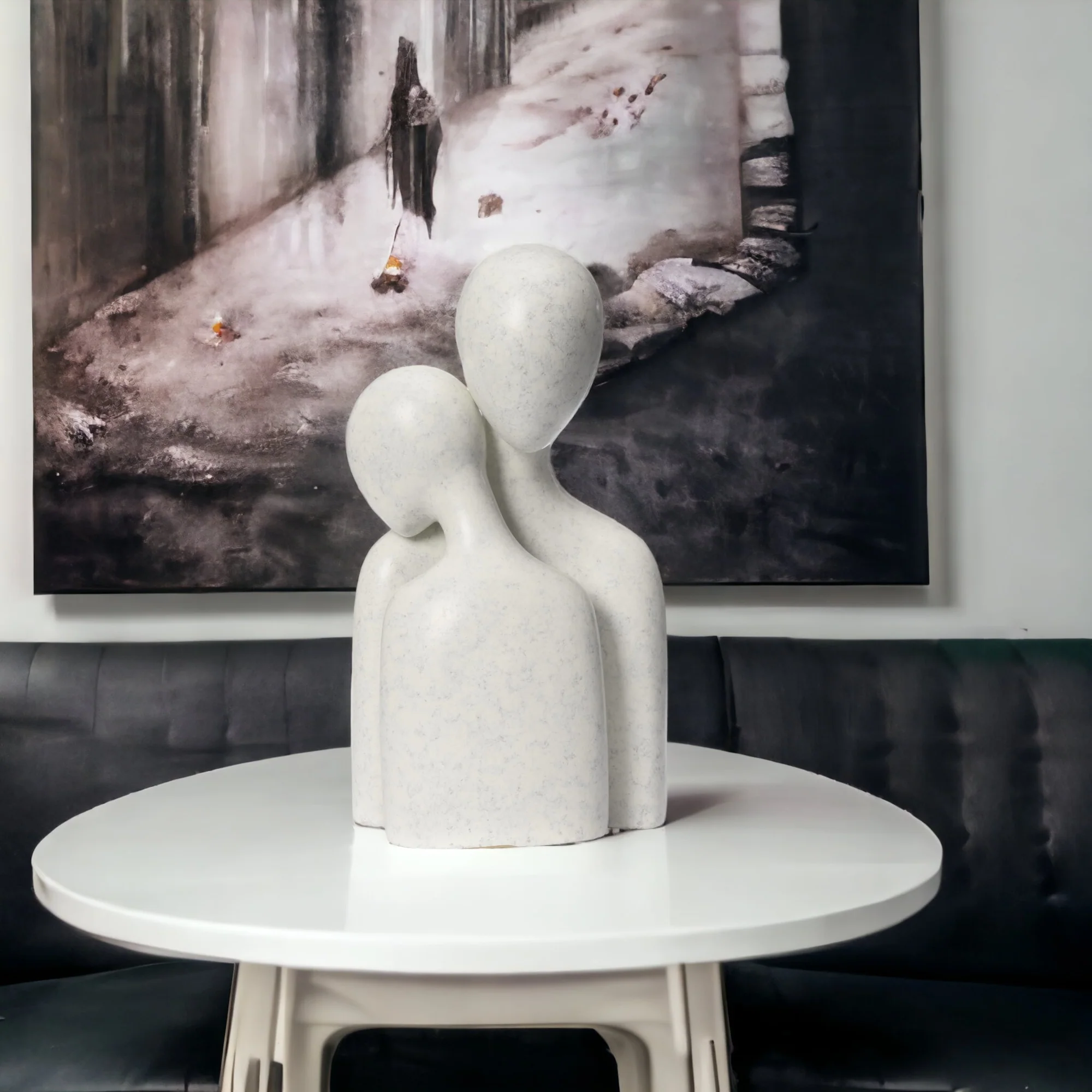 Love Couple Resin Sculpture (White) - Image 8