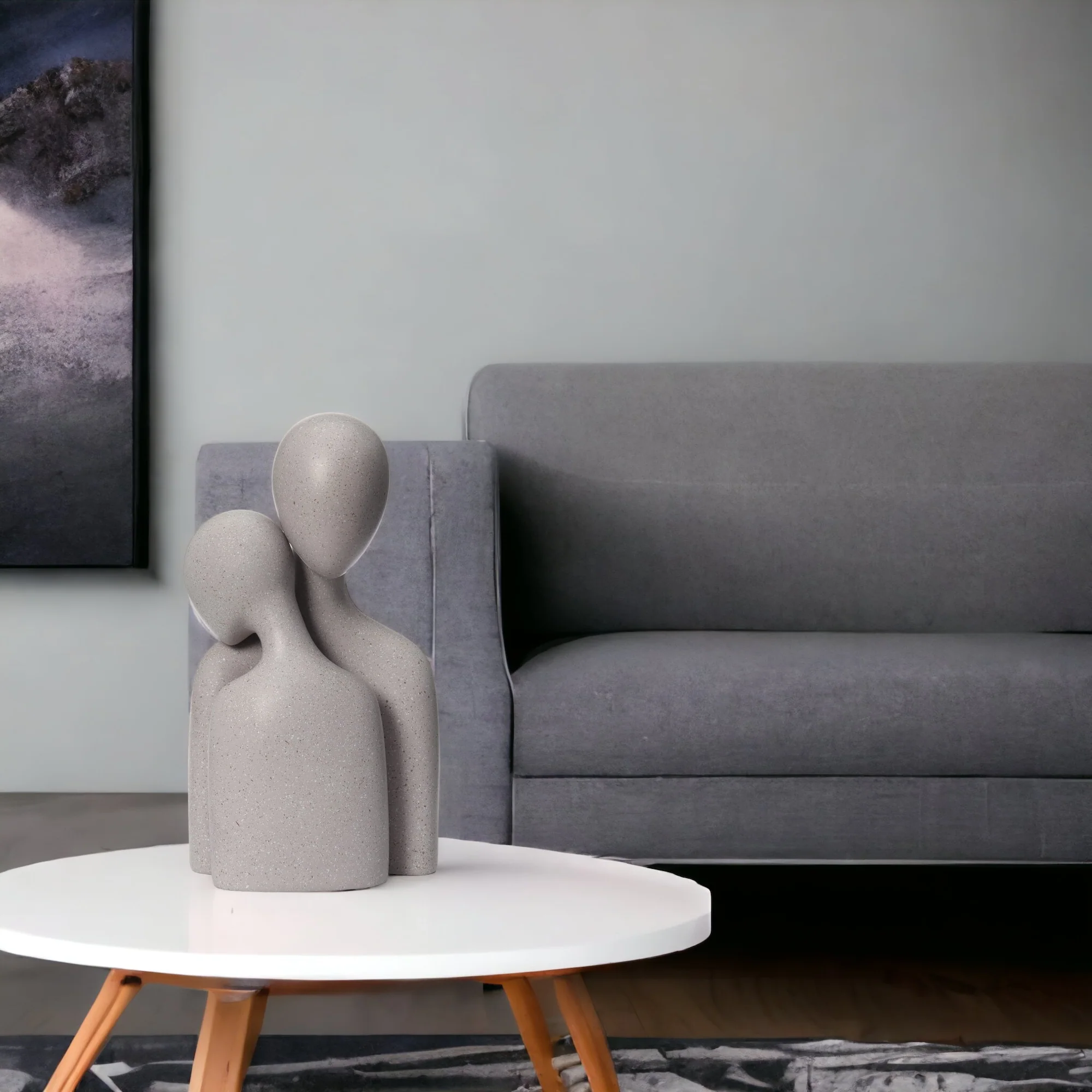 Love Couple Resin Sculpture (Grey) - Image 13